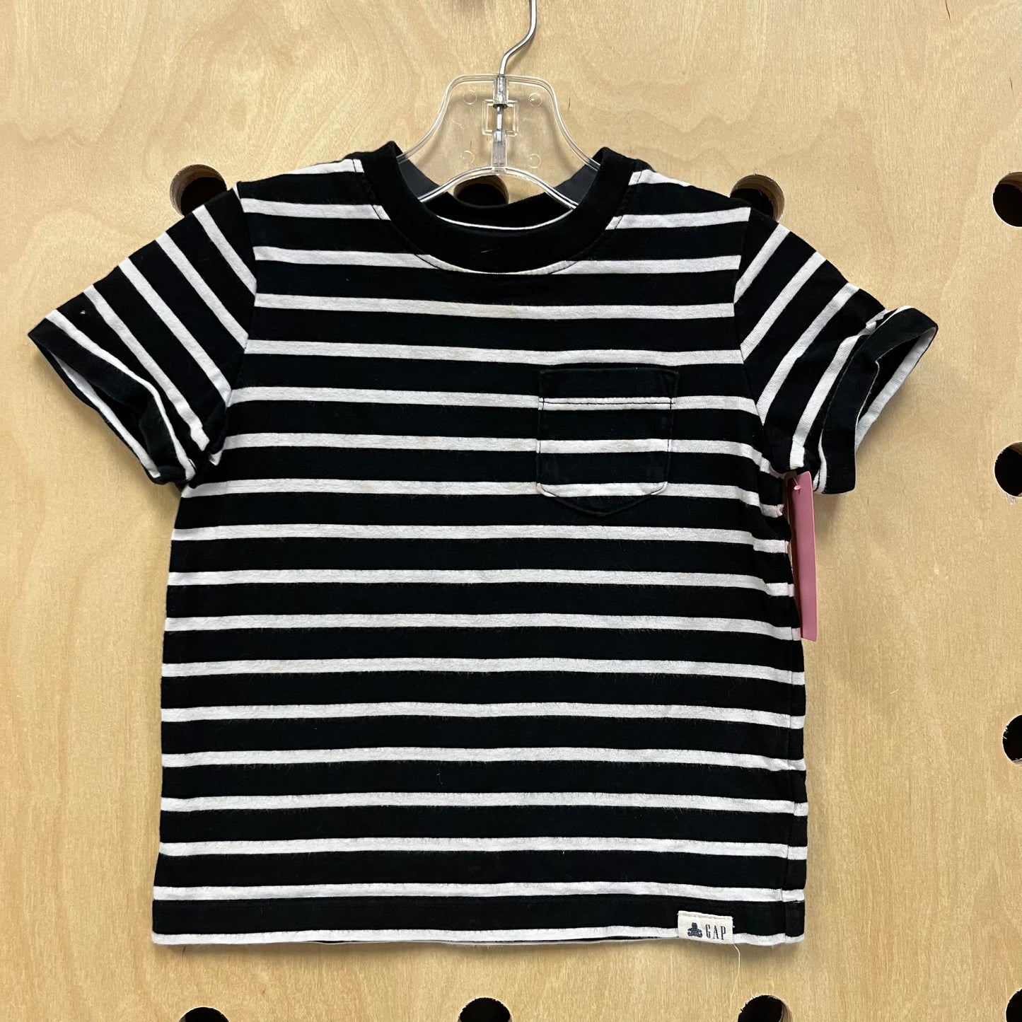Black+White Striped Pocket Tee