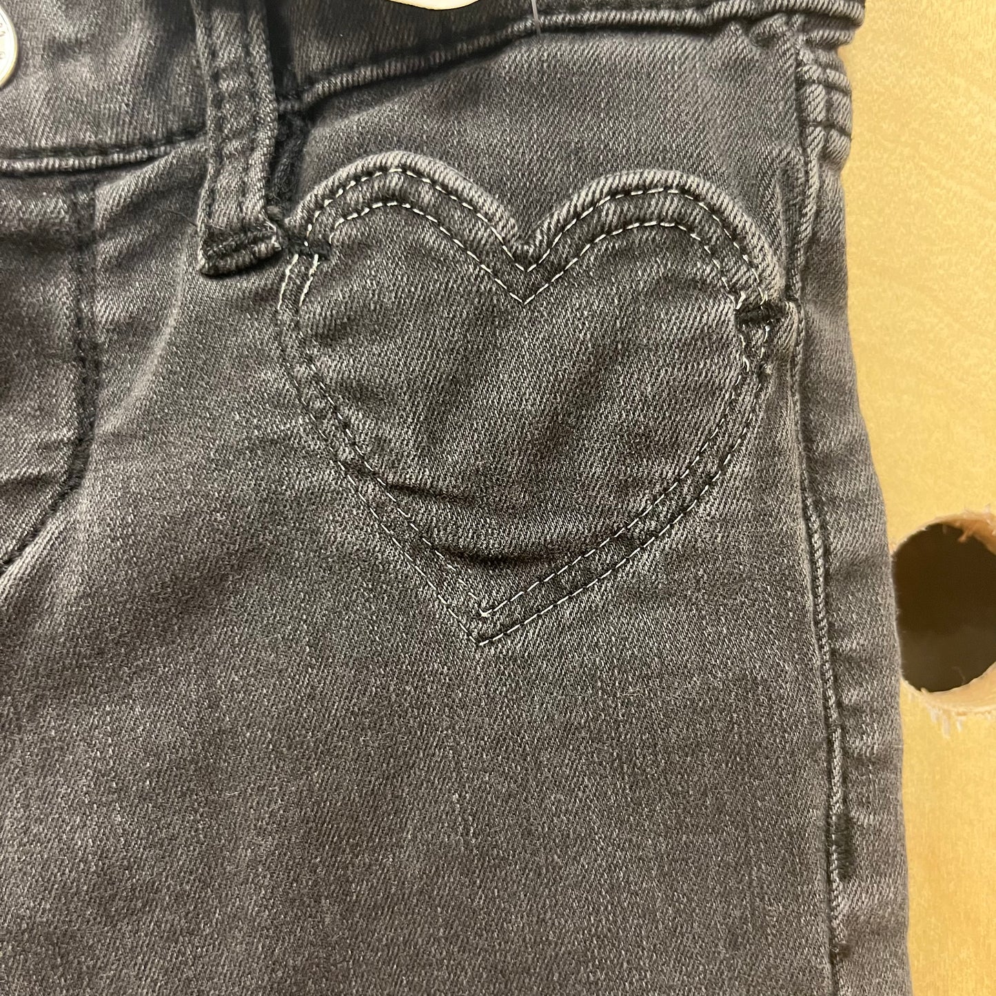 Black Wash Heart Pocket Jeggings