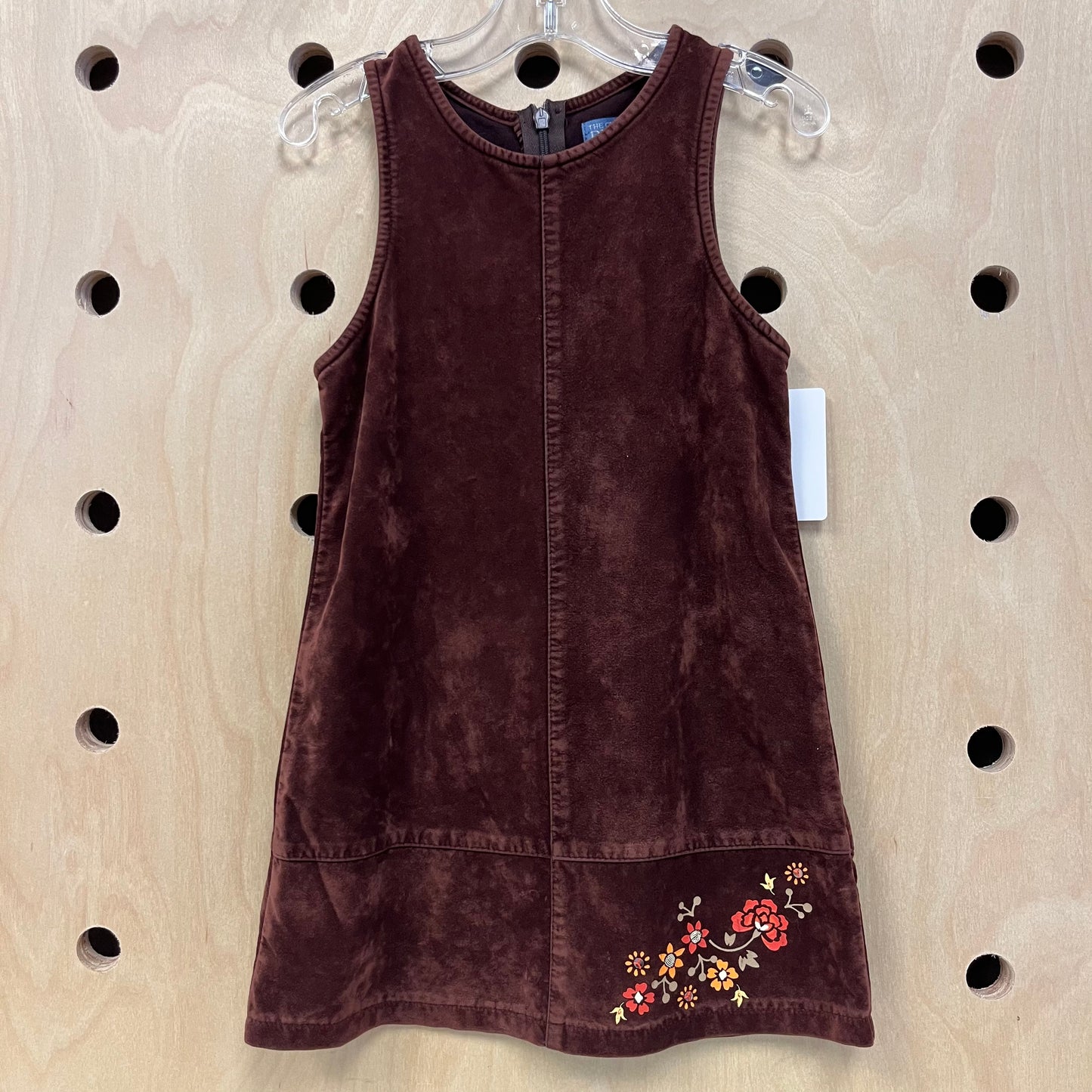 Brown Velour Floral Dress