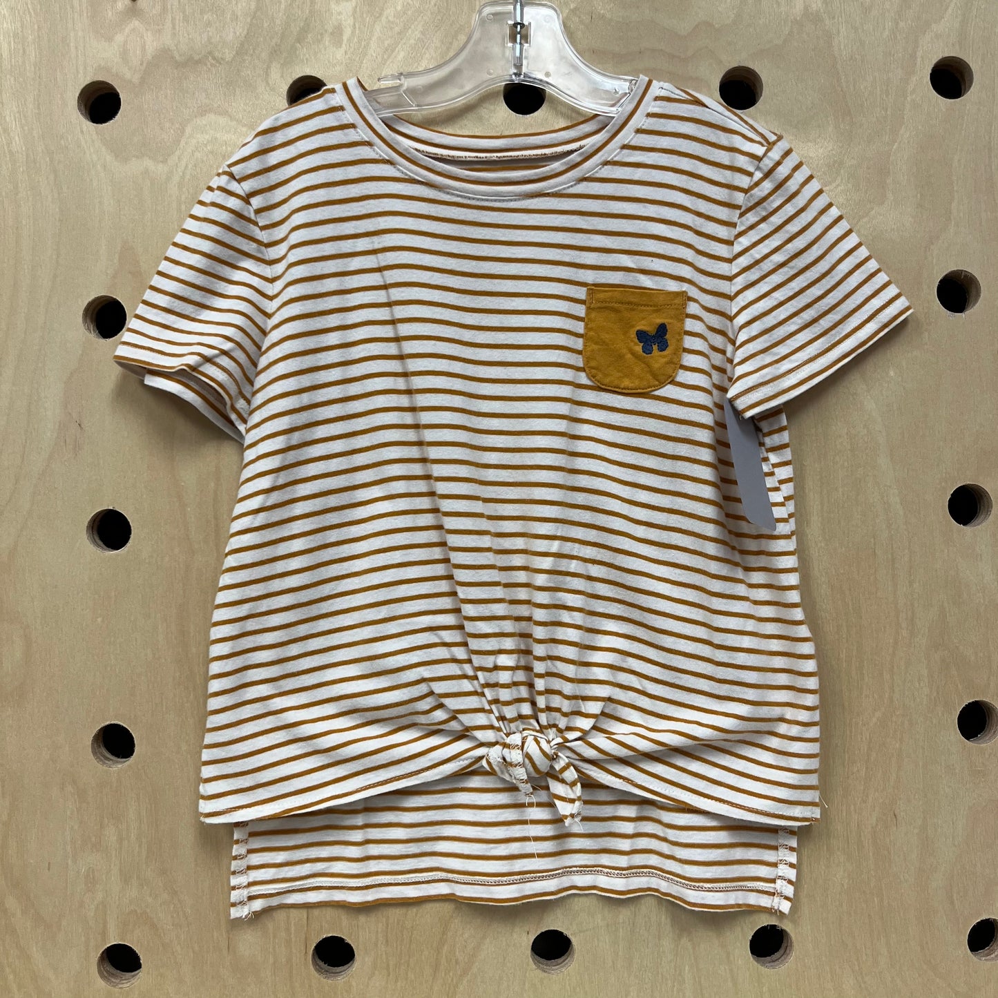 Cream & Mustard Striped Knot Top