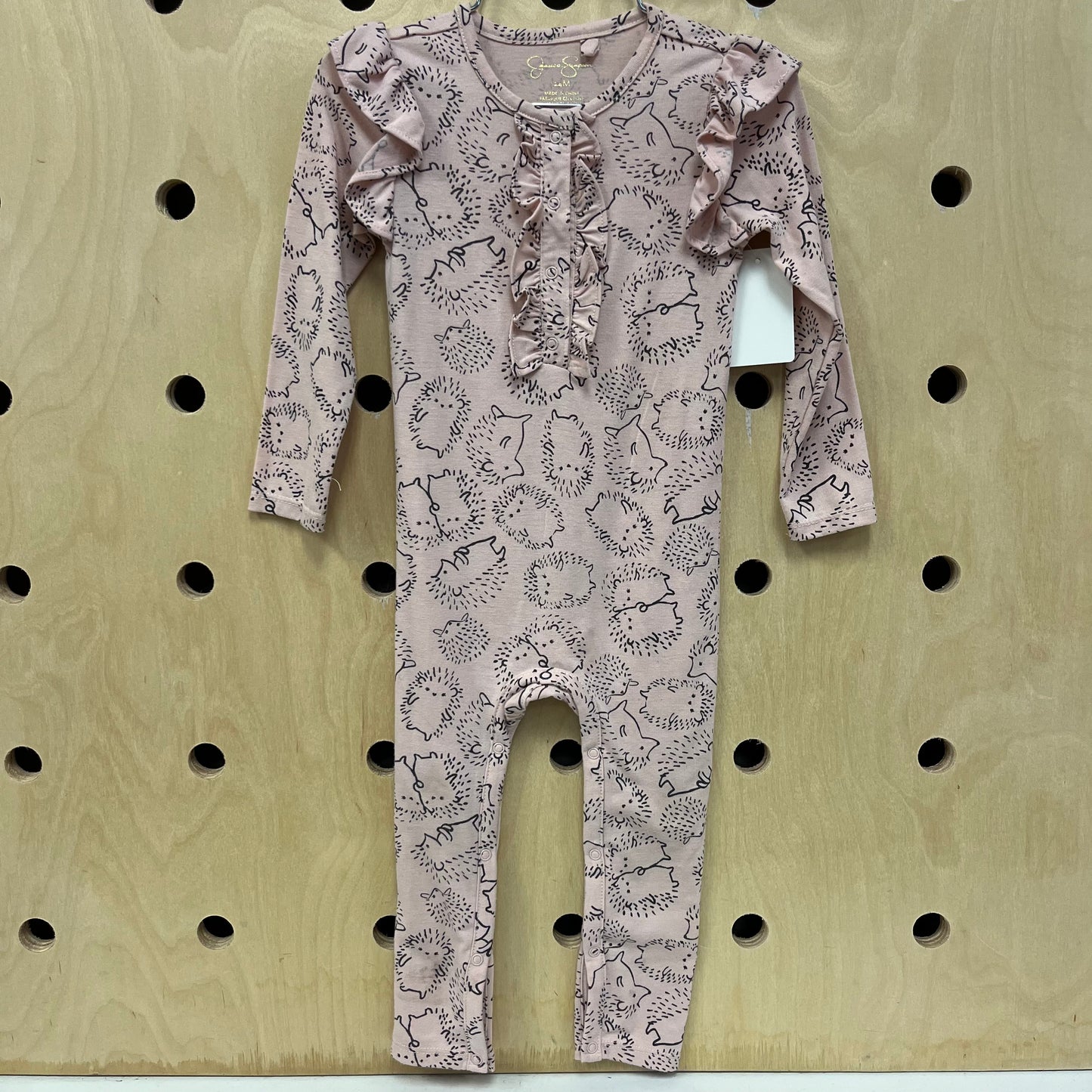 Pink Hedgehogs Ruffle Romper