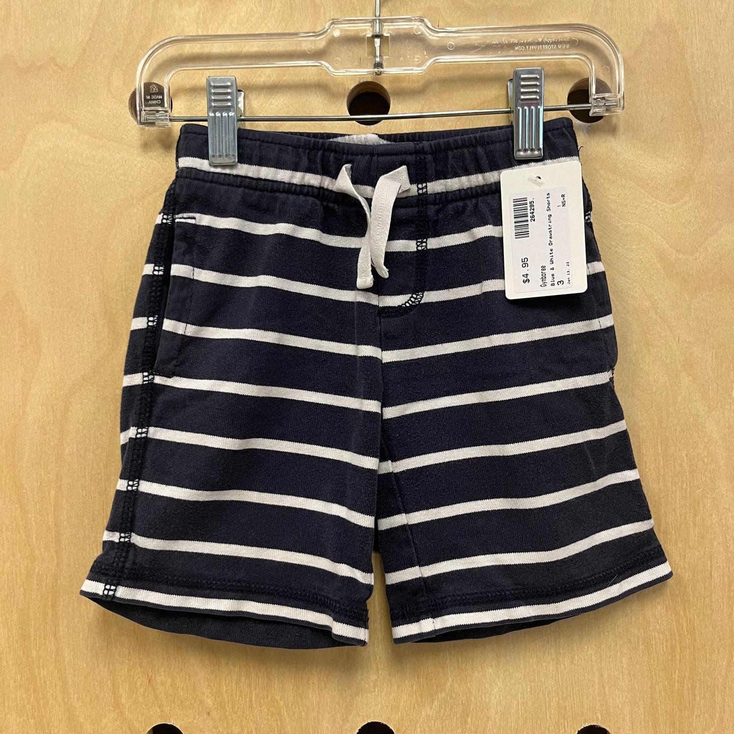 Blue & White Drawstring Shorts