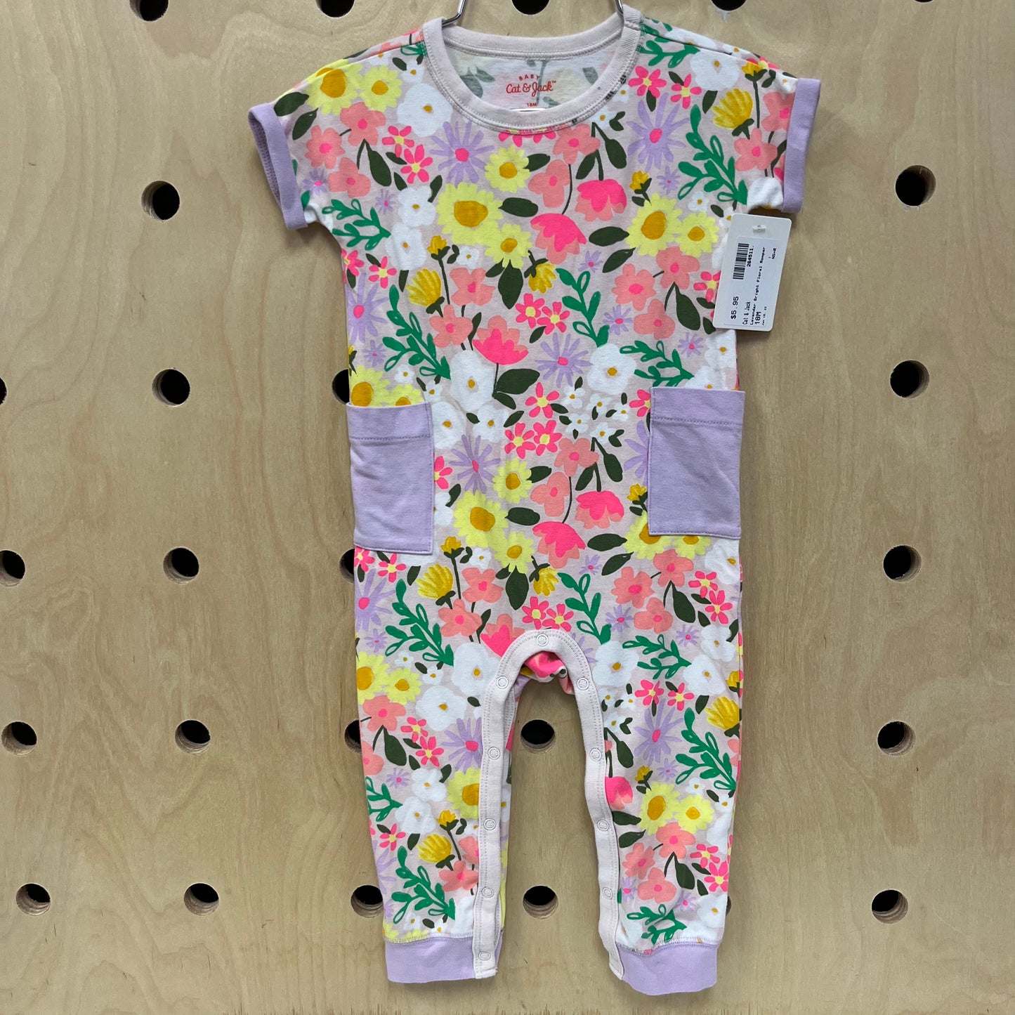 Lavender Bright Floral Romper
