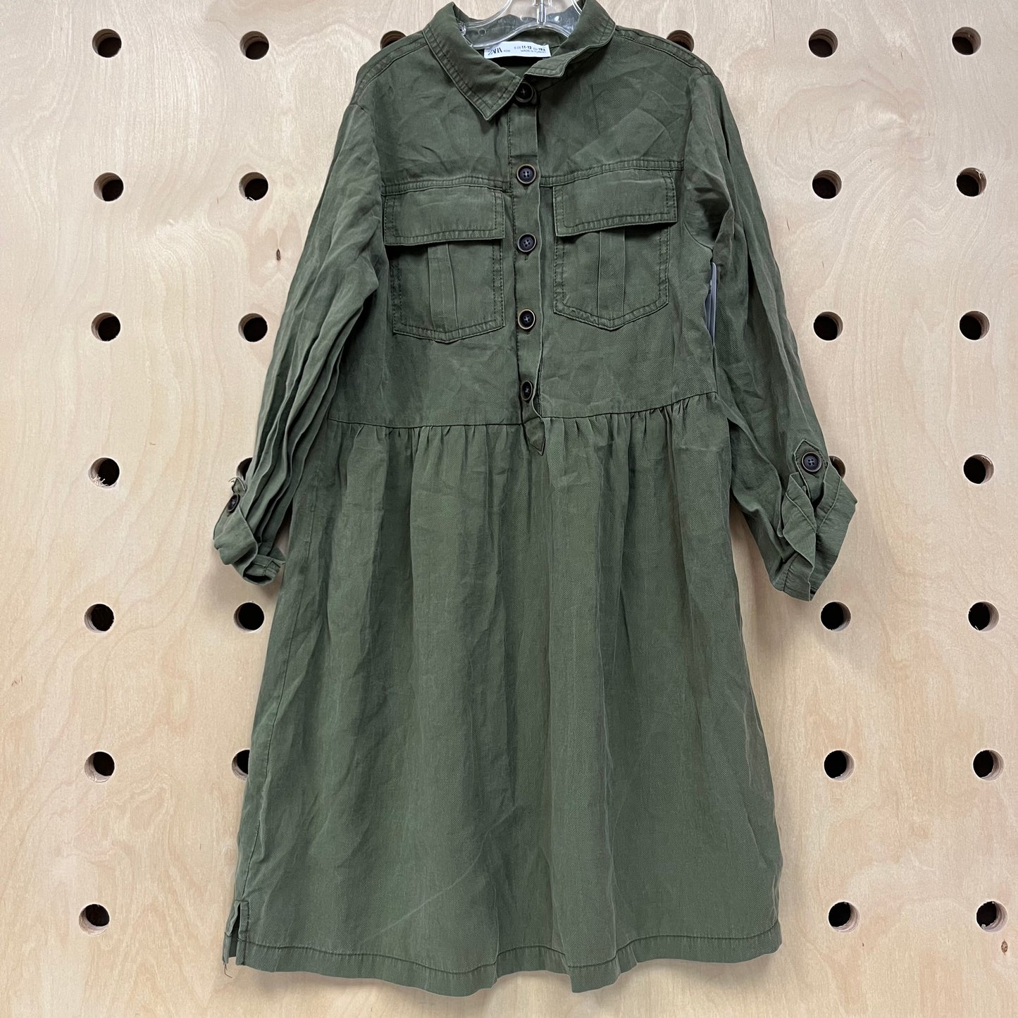 Army Green Long Sleeve Dress