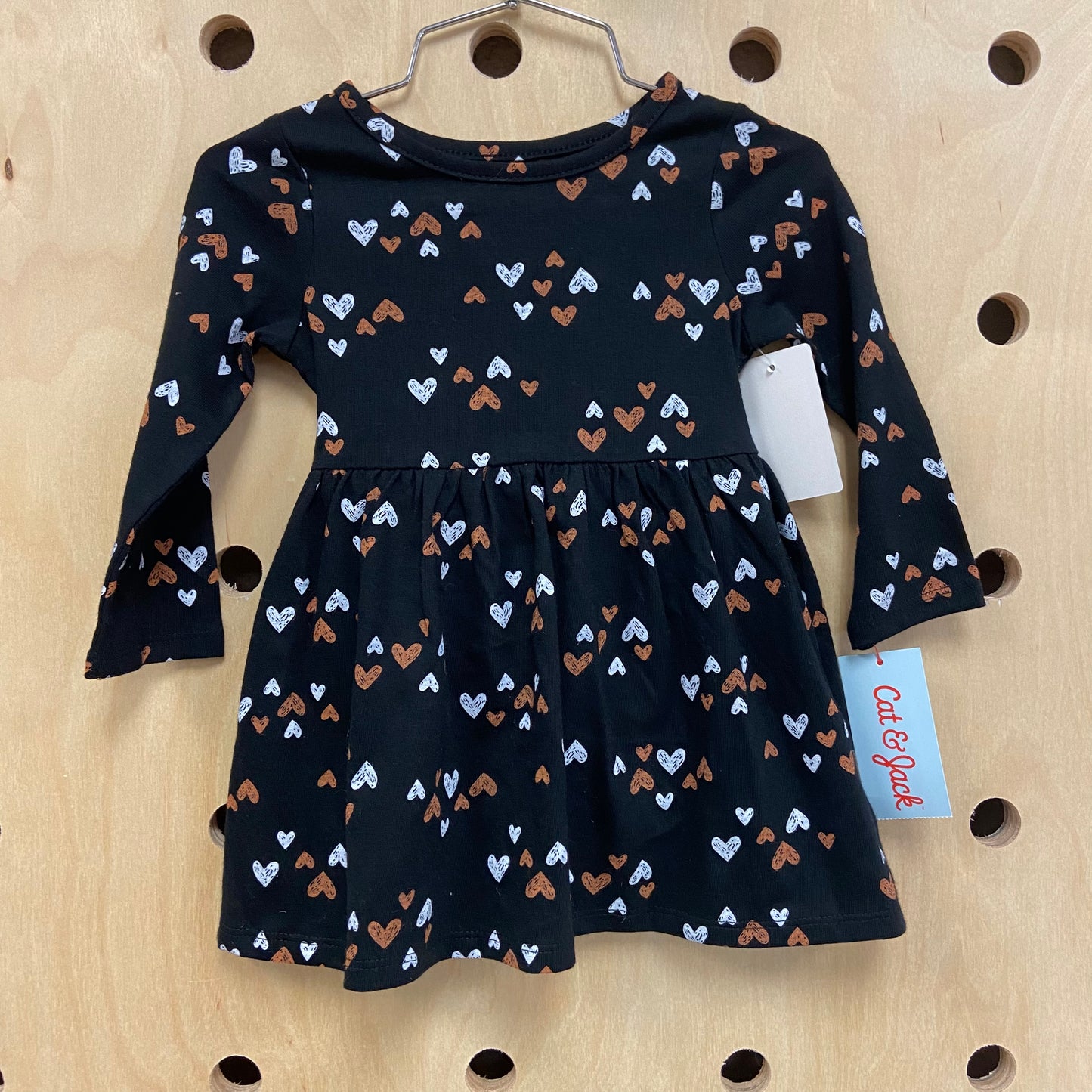 Black Hearts LS Dress NEW