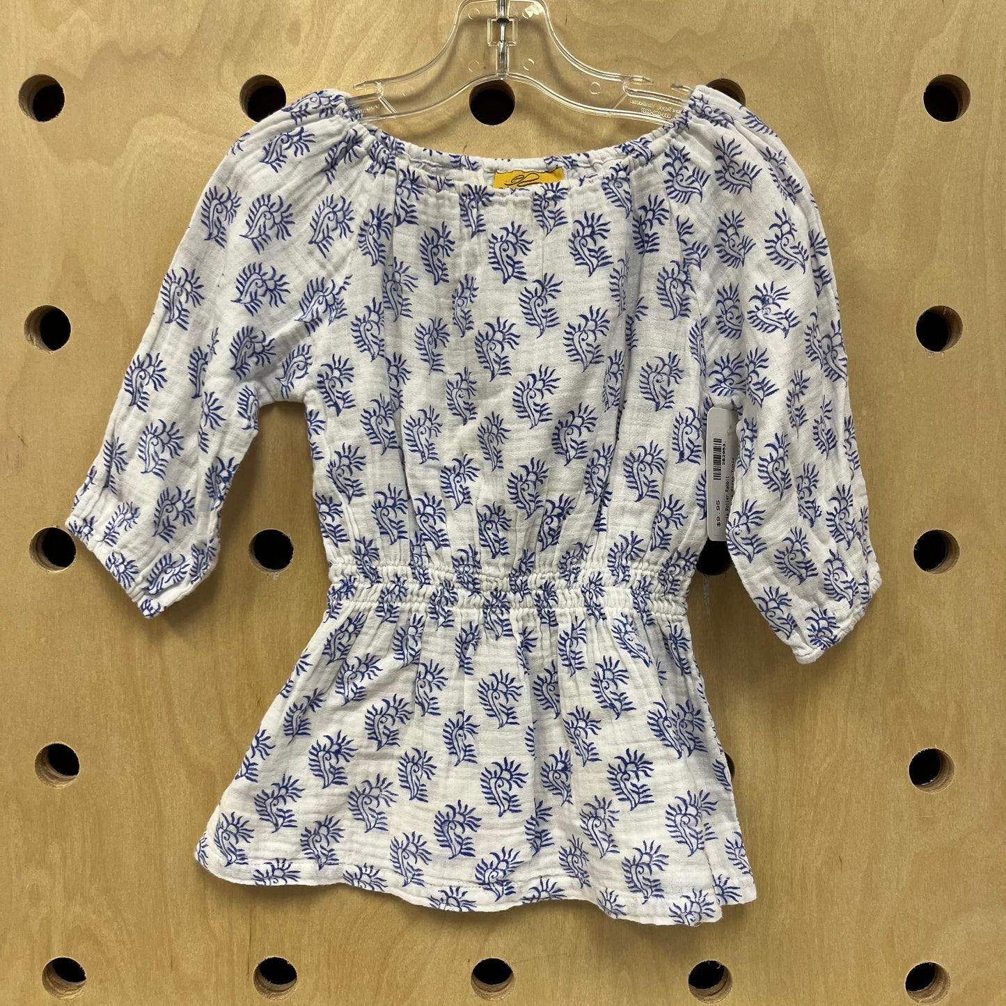 White + Blue Print Tunic