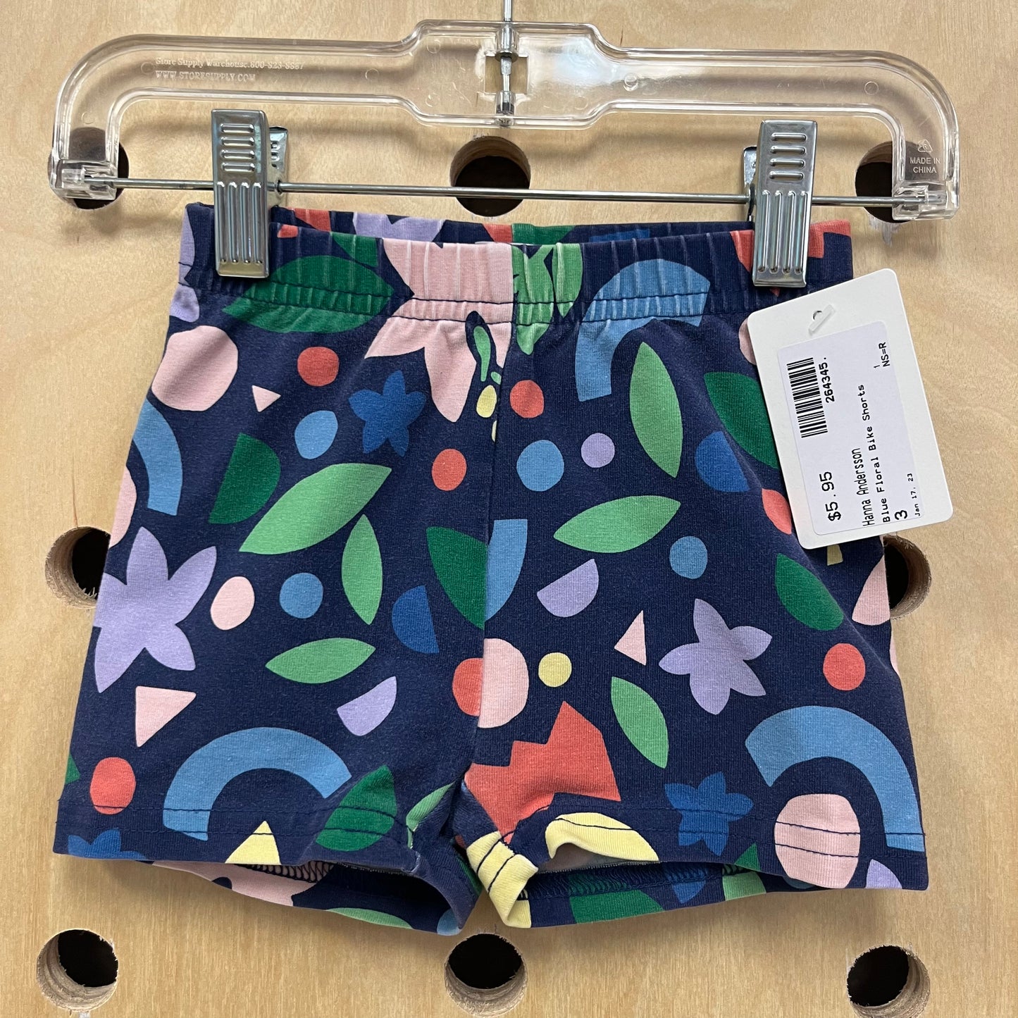 Blue Floral Bike Shorts
