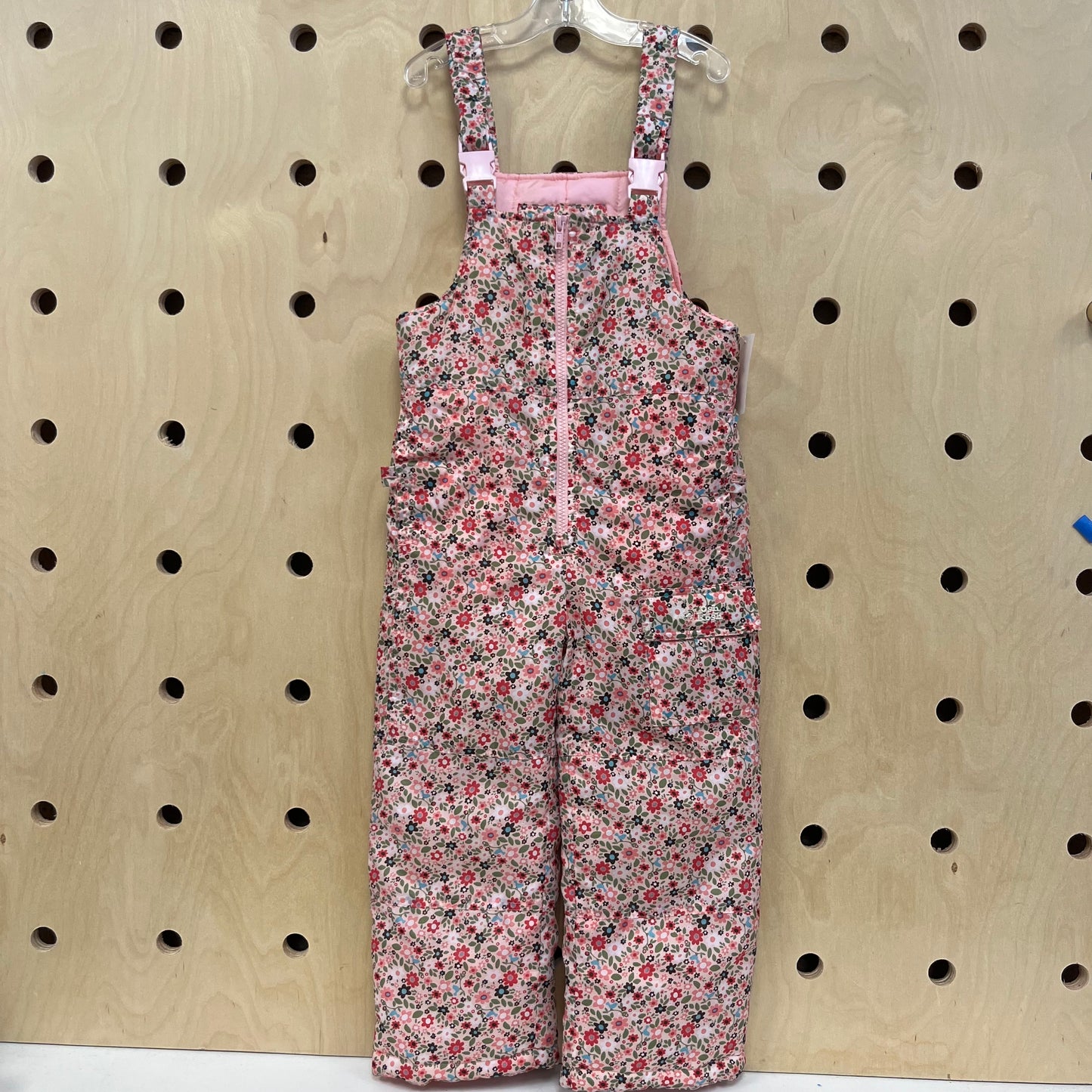 Pink Floral Snow Bib