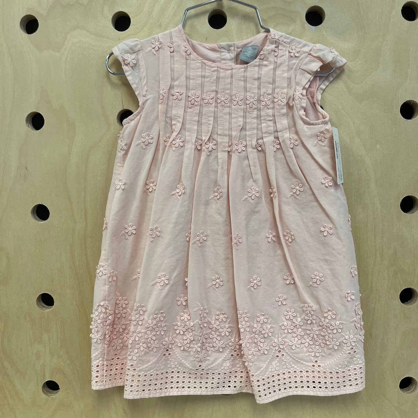 Pink Floral Embroidered Dress