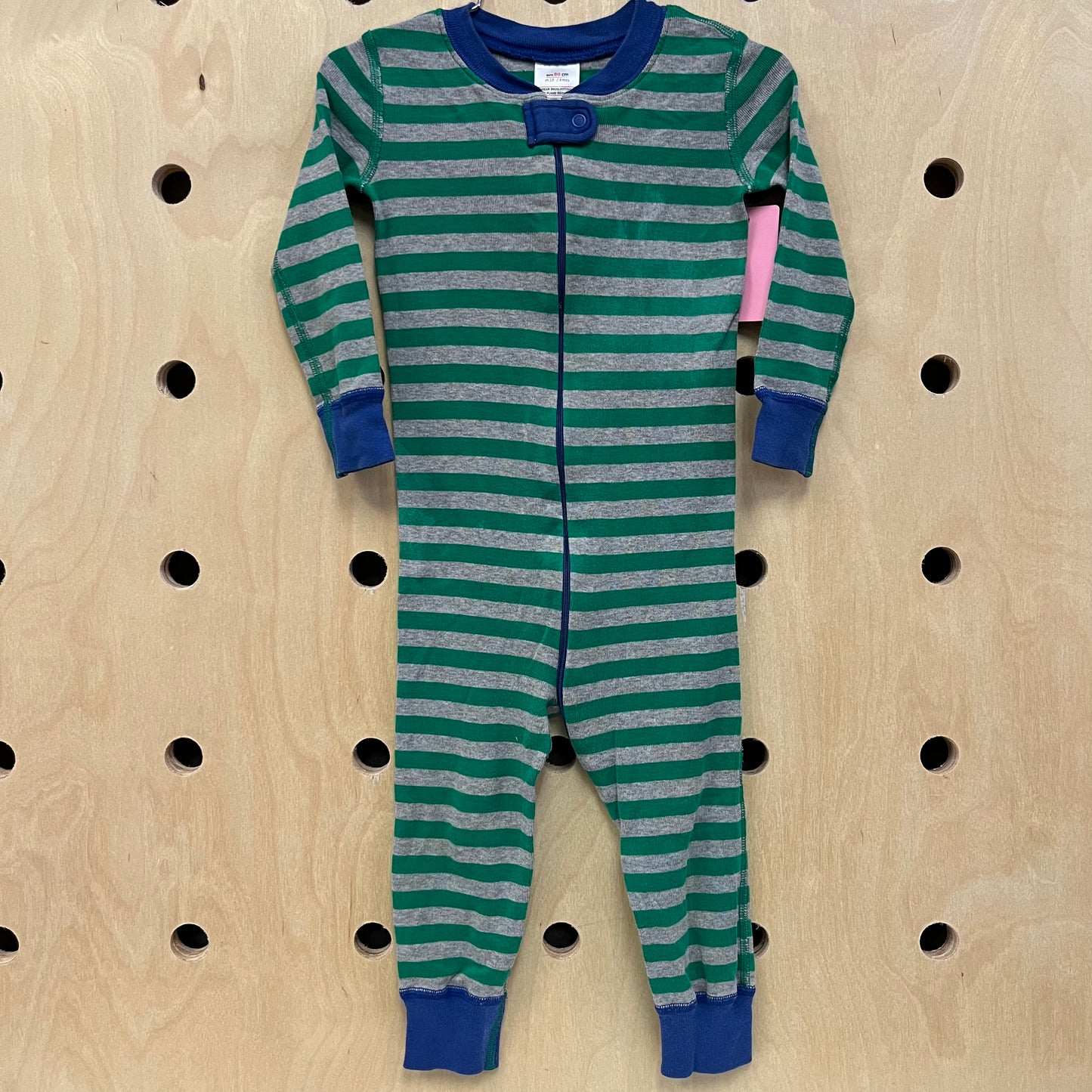 Green + Grey Zippered Pajamas
