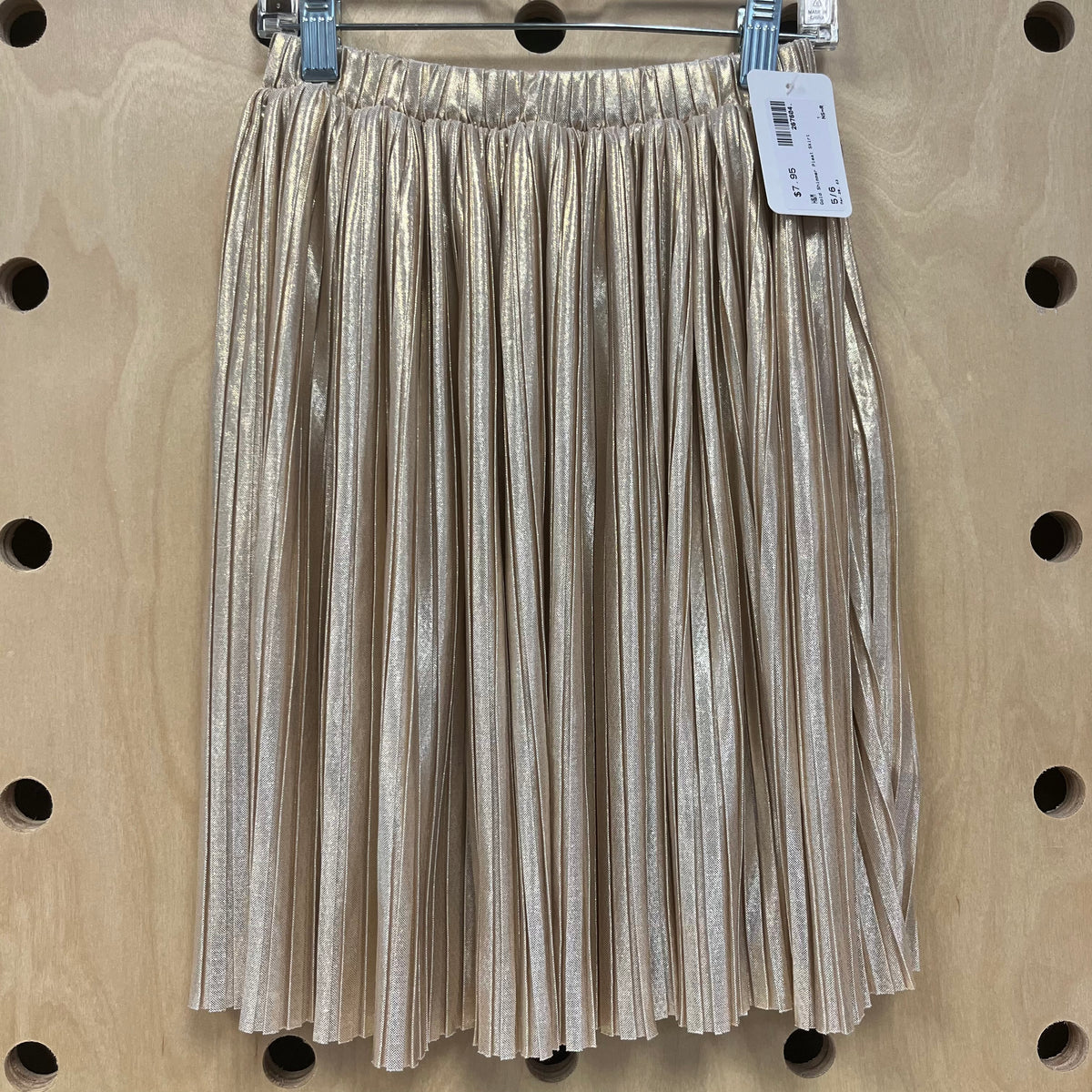 Gold Shimmer Pleat Skirt