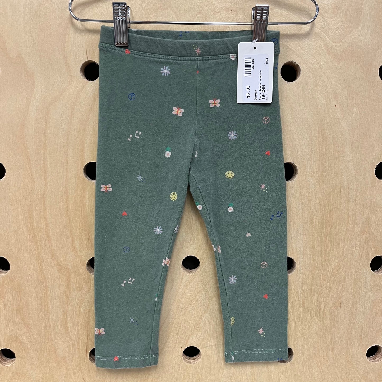 Olive Doodle Leggings