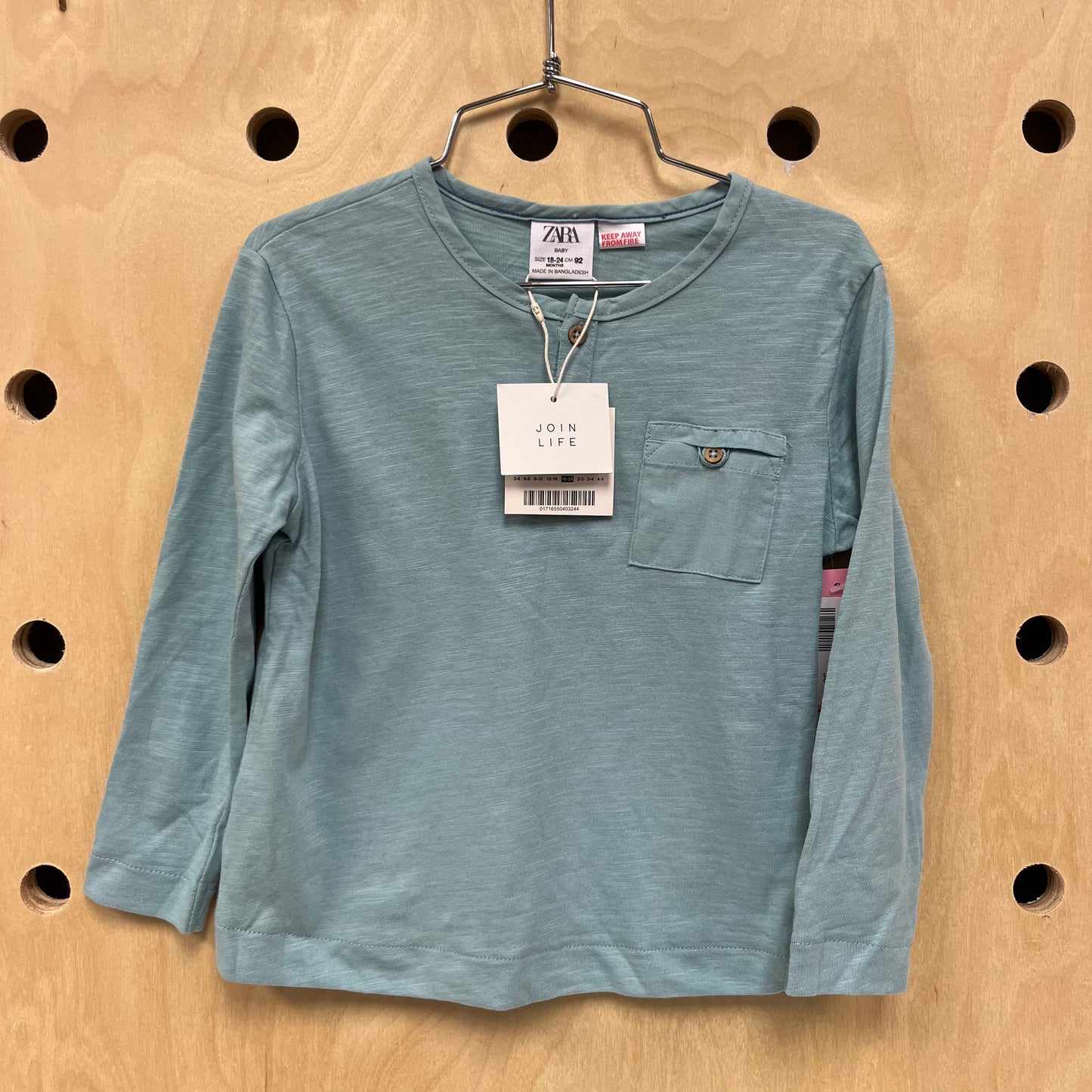 Blue Pocket Henley NEW!