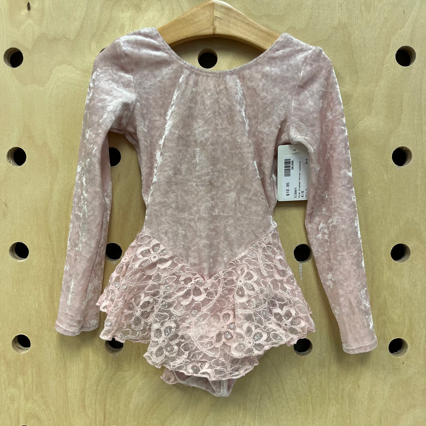Pink Crushed Velvet Leotard