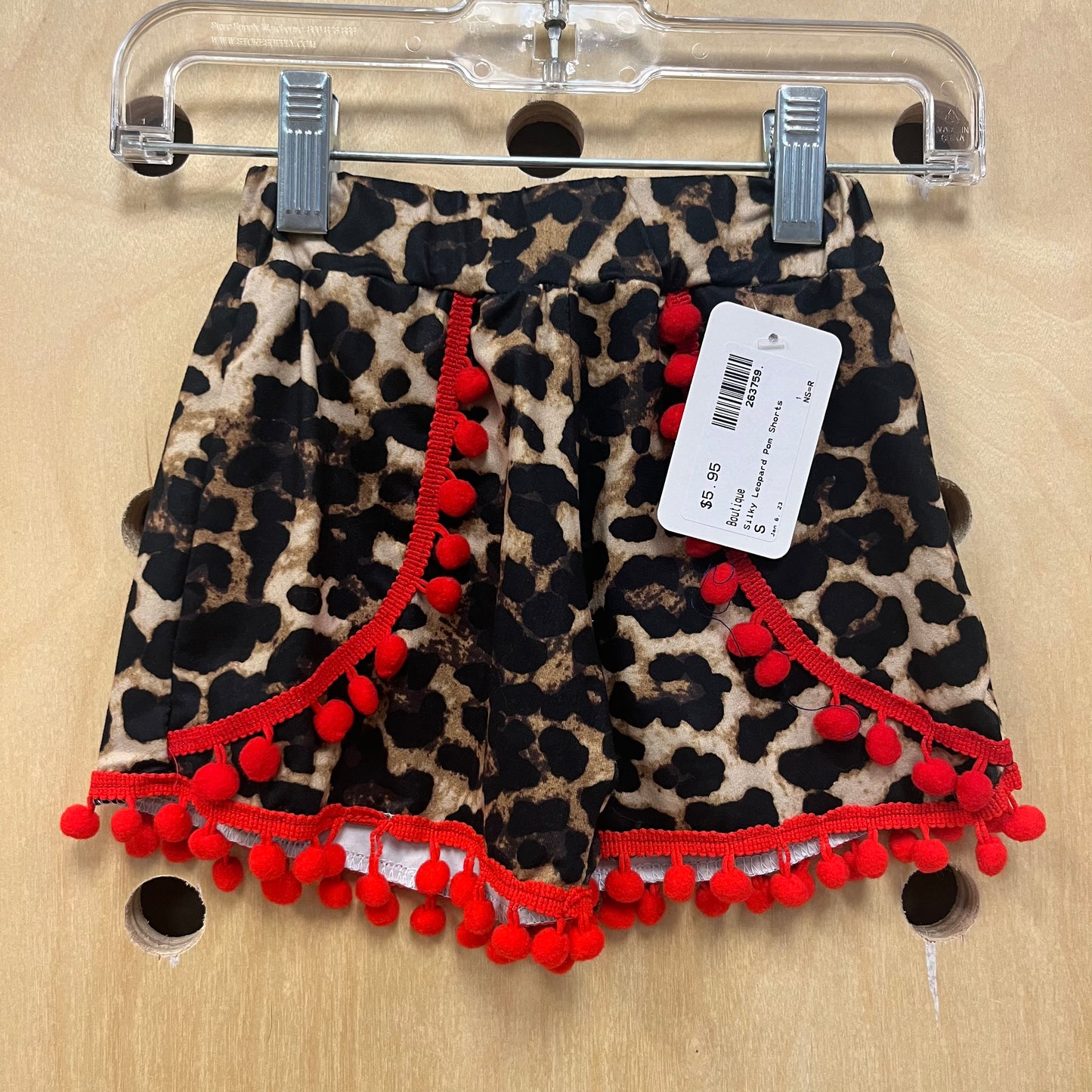 Silky Leopard Pom Shorts