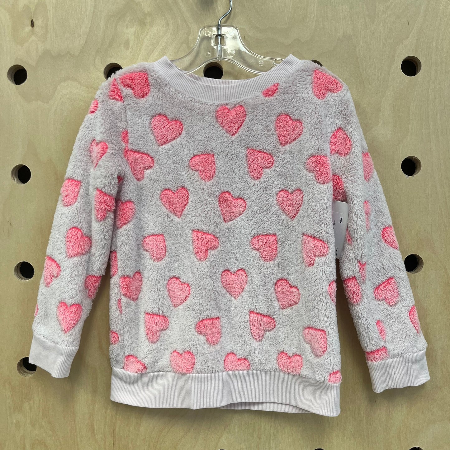 Pink Hearts Fuzzy Pullover