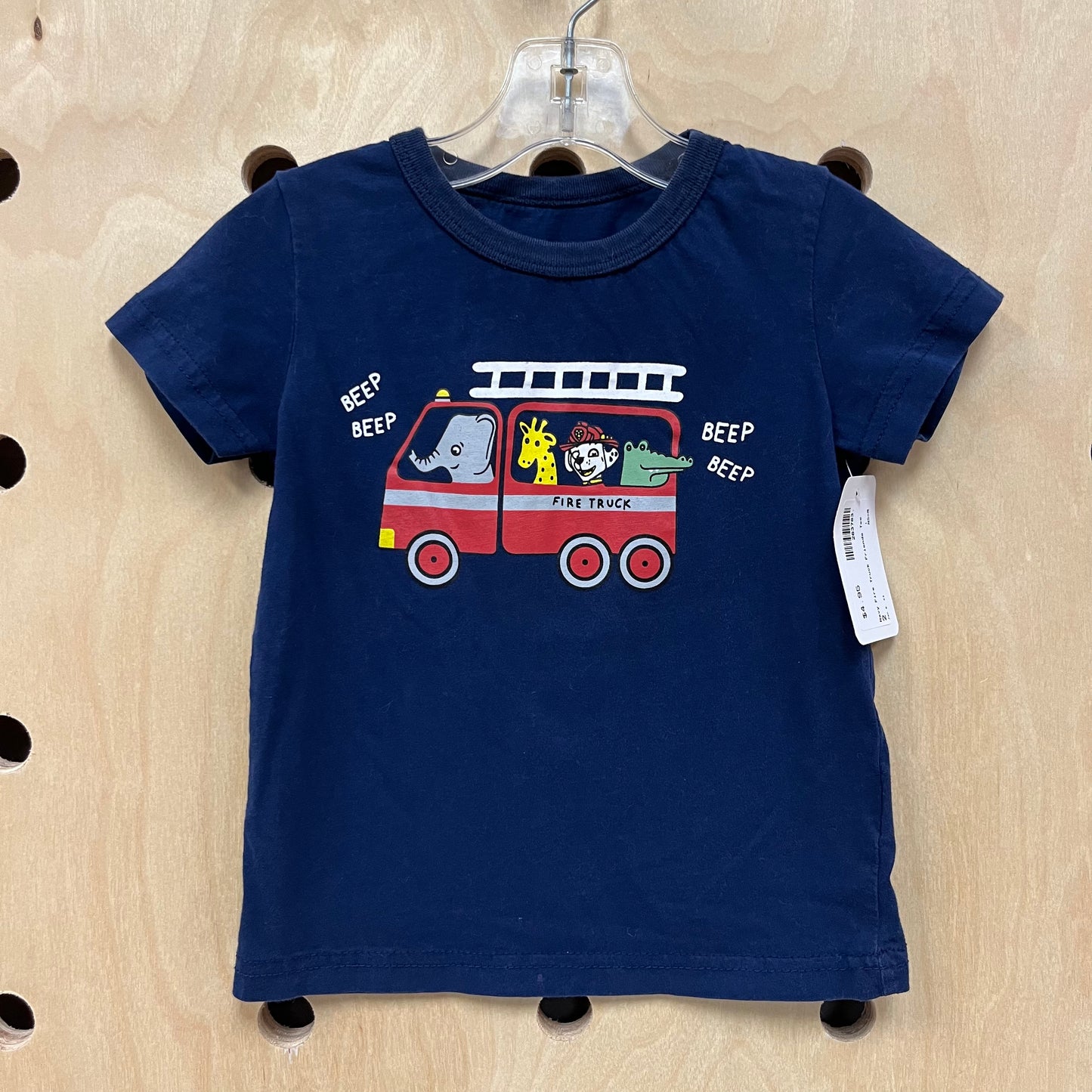 Navy Fire Truck Friends Tee