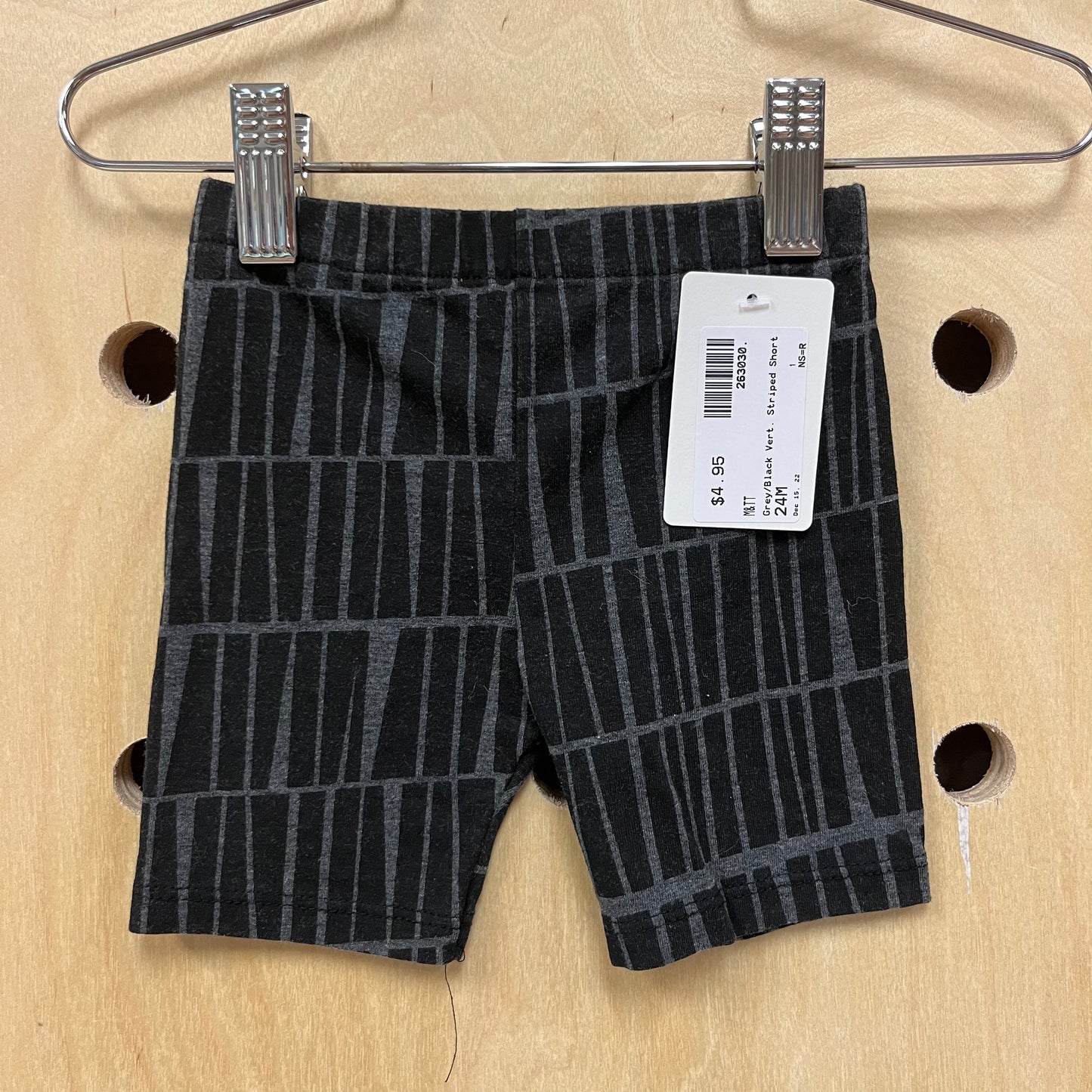 Grey/Black Vert. Striped Shorts