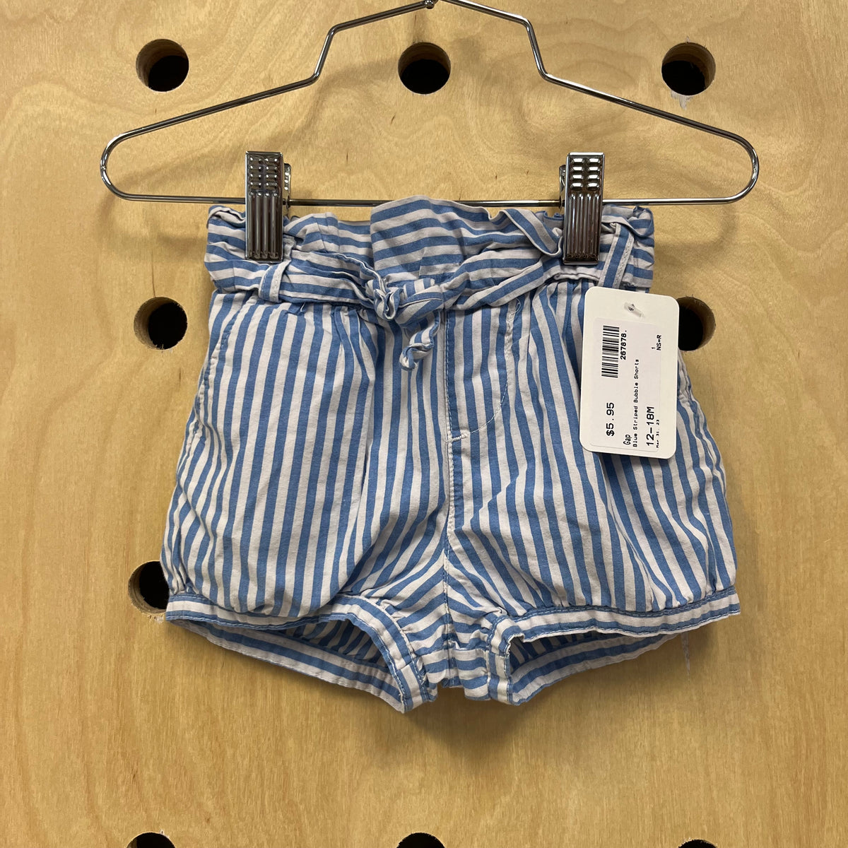 Blue Striped Bubble Shorts