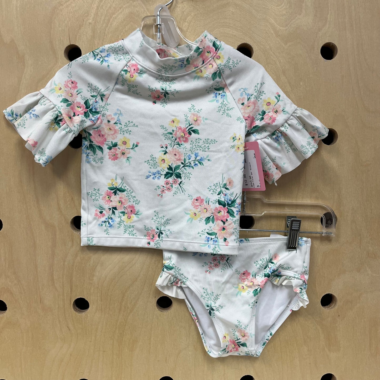 Cream Floral 2pc. Swimsuit