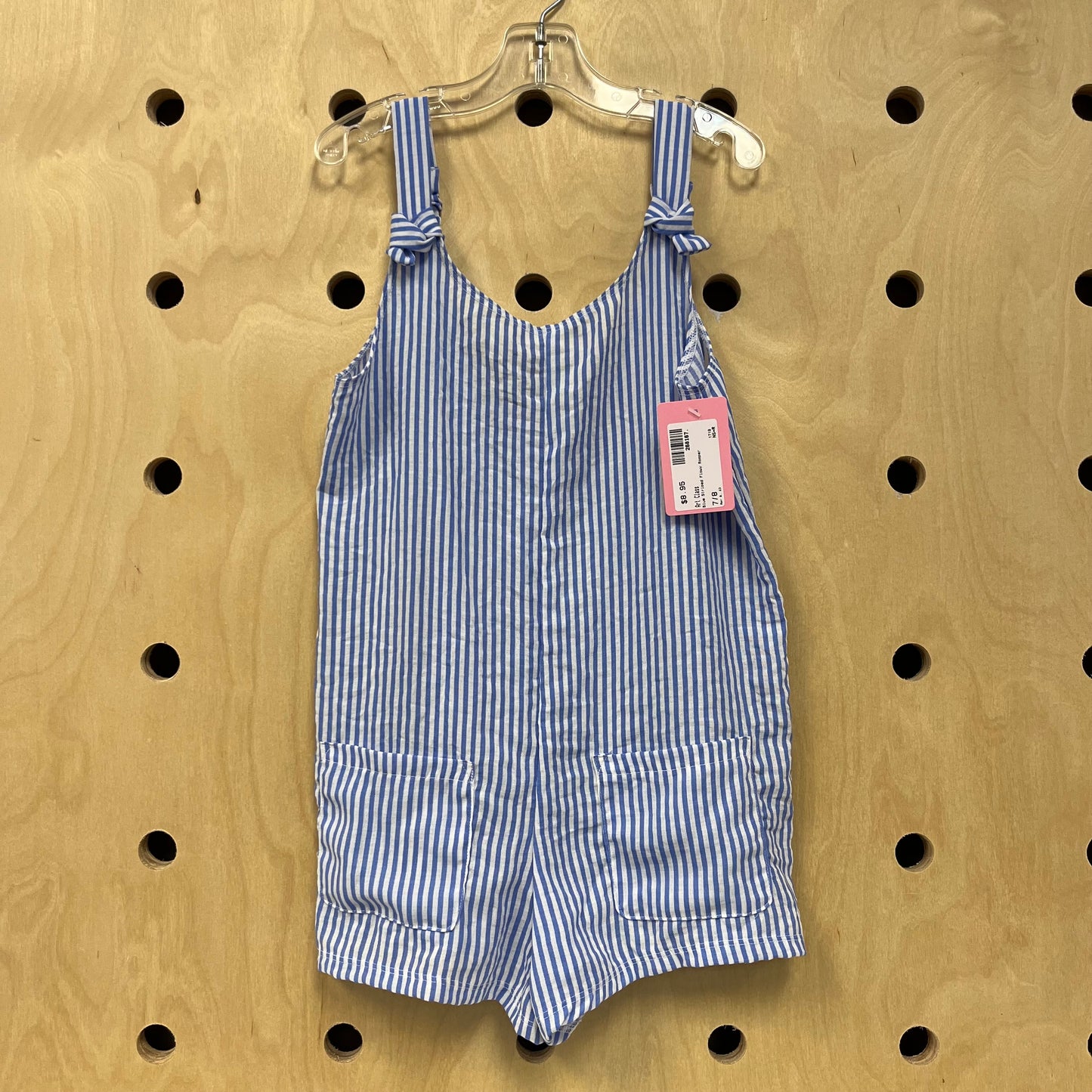 Blue Striped Flowy Romper