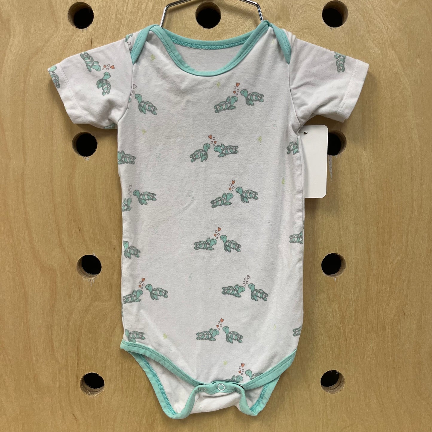 White & Blue Bamboo Turtle Romper