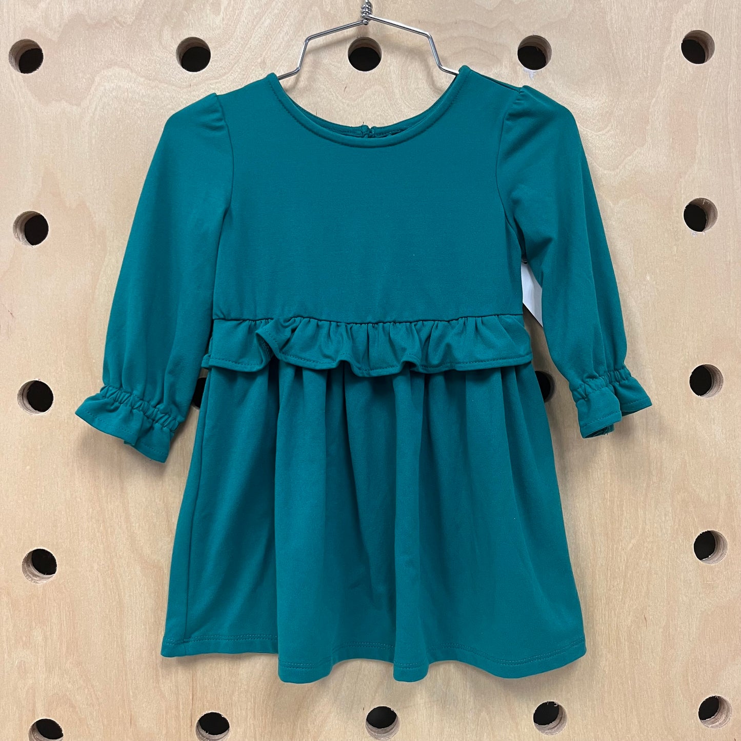 Teal Ruffle Waist Dress