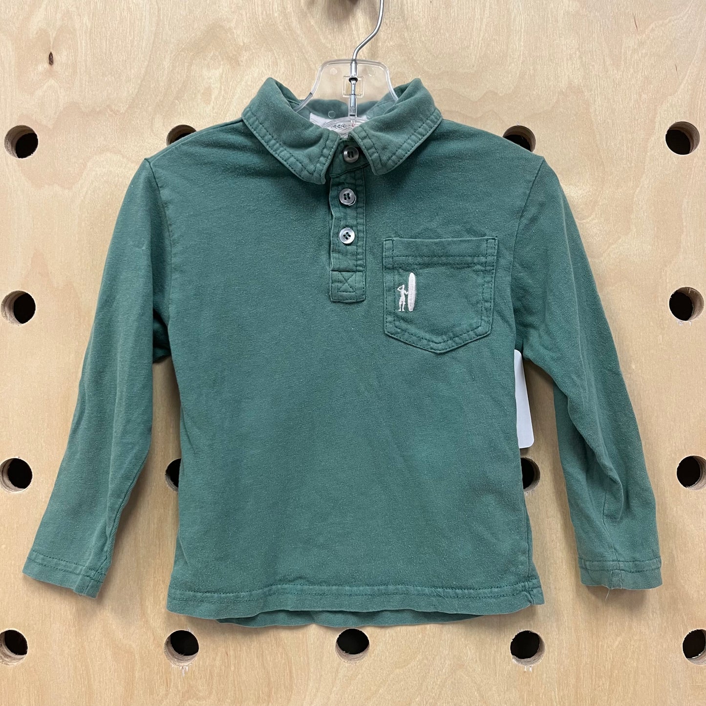 Teal Pocket LS Surf Polo