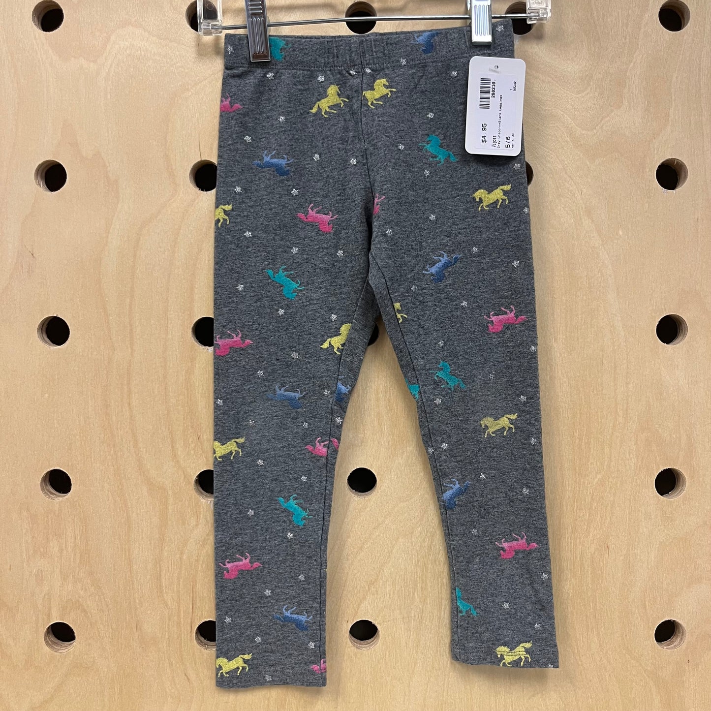 Grey Unicorn+Stars Leggings