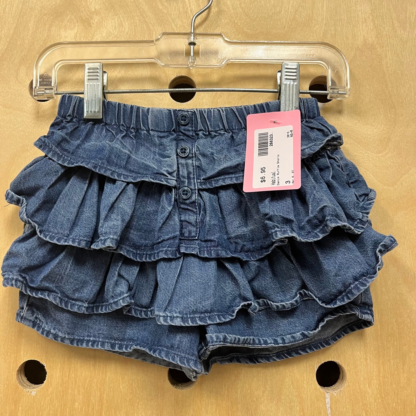 Denim Ruffle Shorts