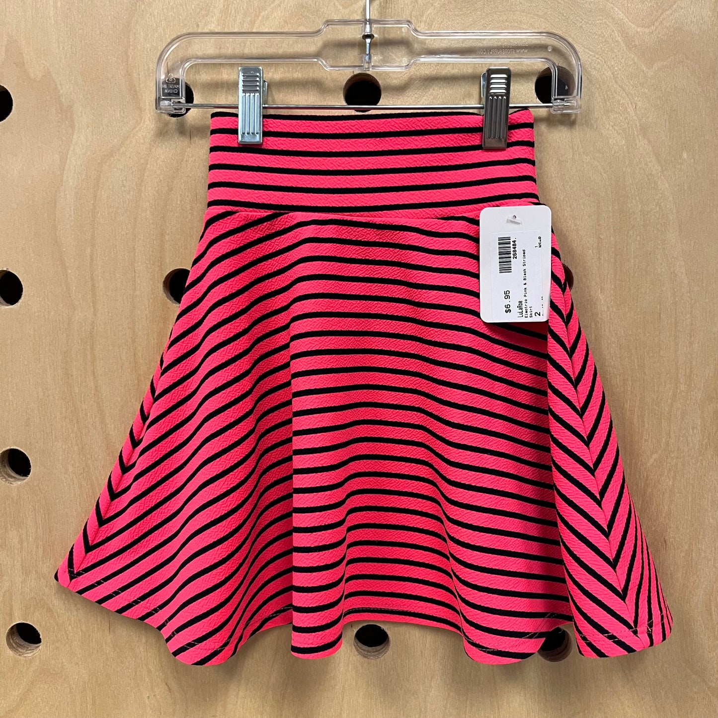 Electric Pink & Black Striped Skirt