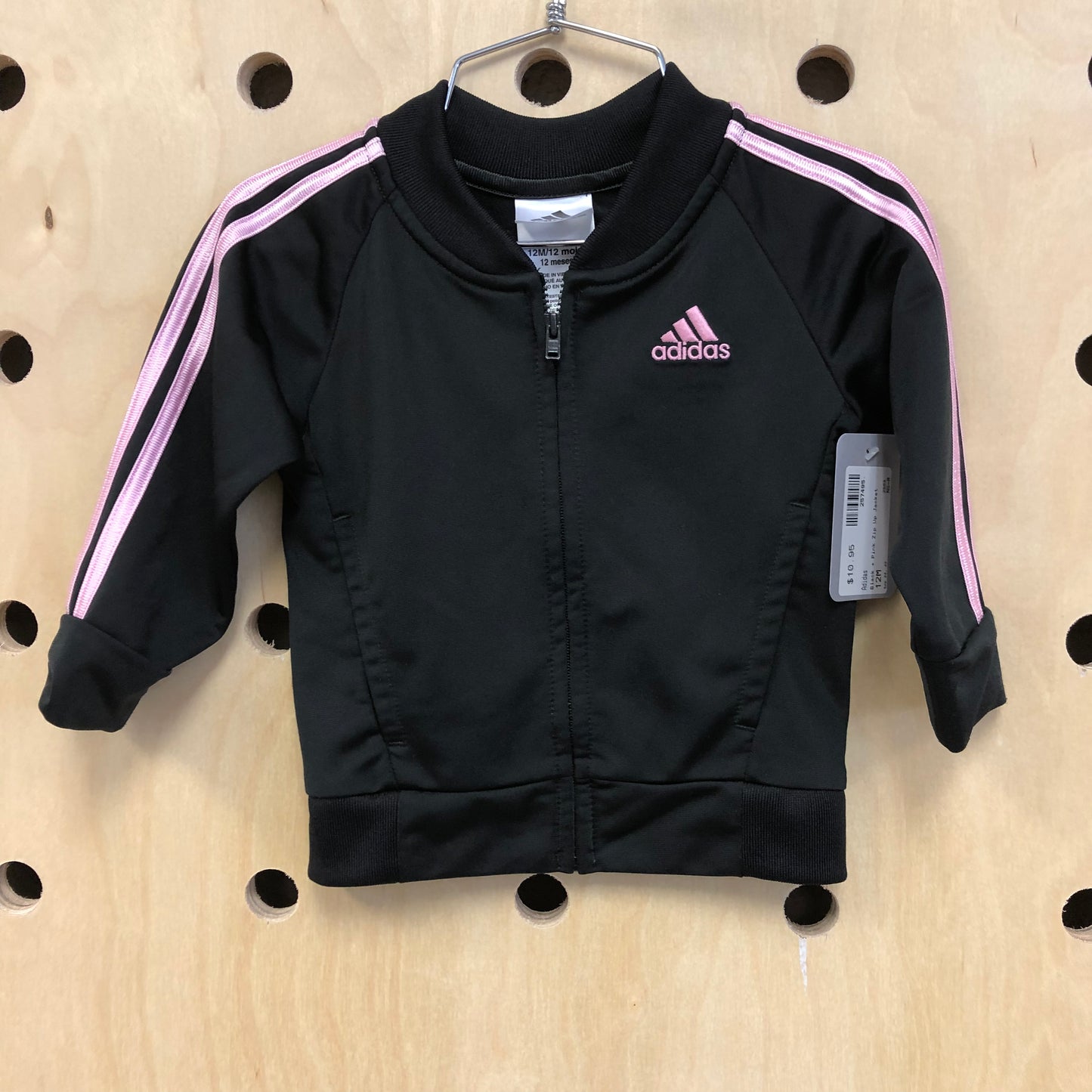 Black + Pink Zip Up Jacket