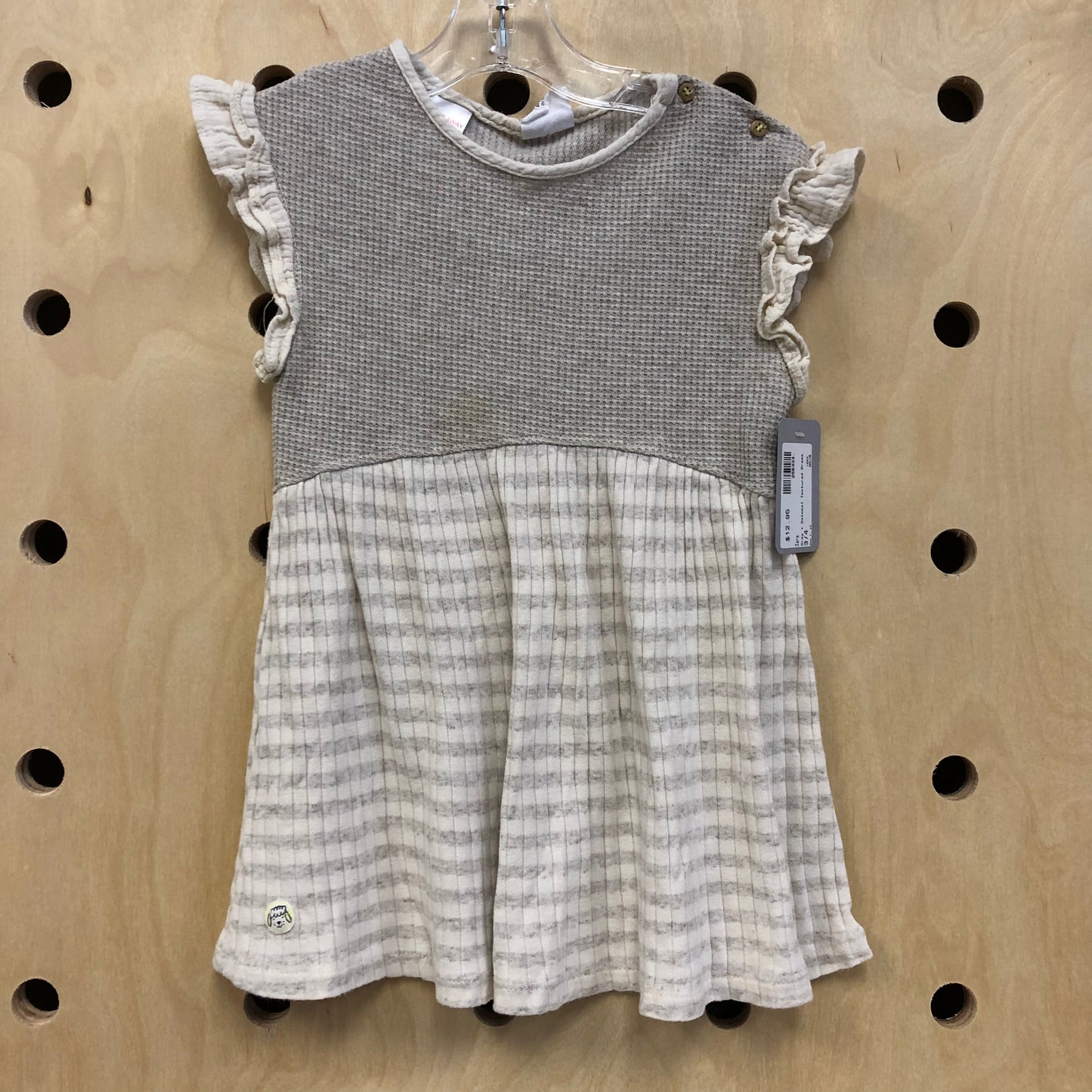 Grey + Oatmeal Textured Dress