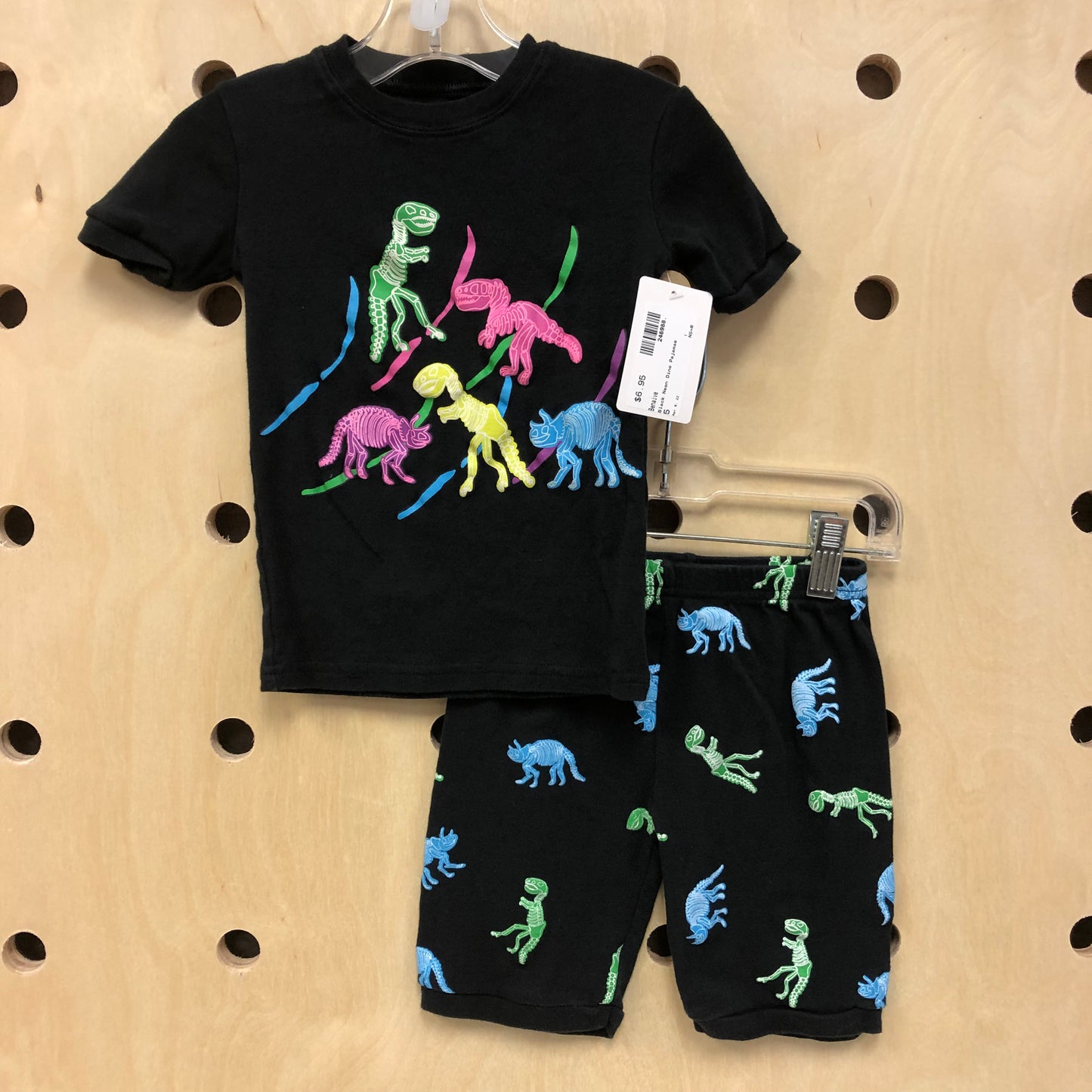 Black Neon Dino Pajamas
