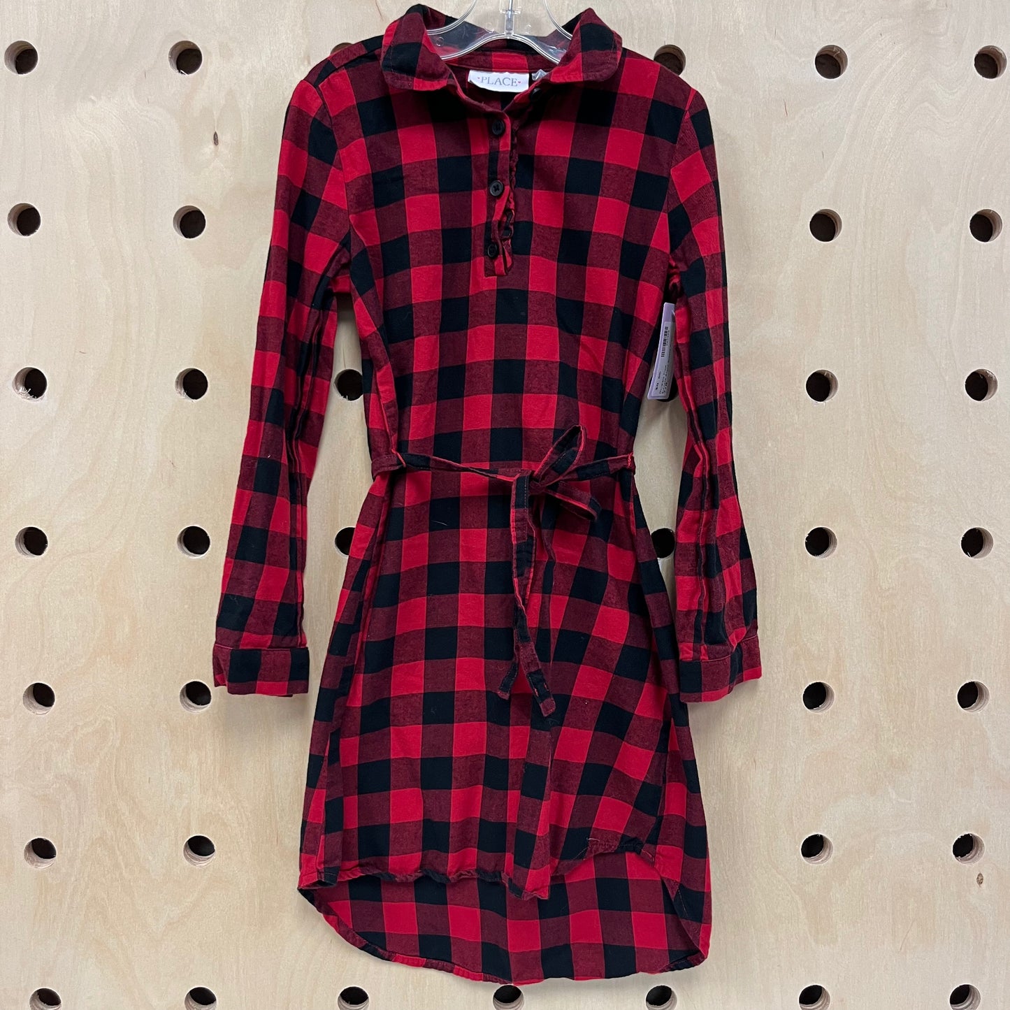 Buffalo Plaid Belted Dress