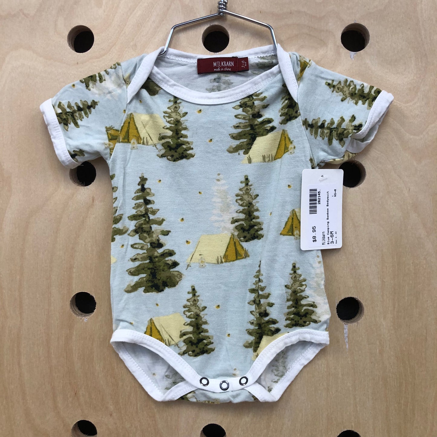 Blue Camping Bamboo Bodysuit