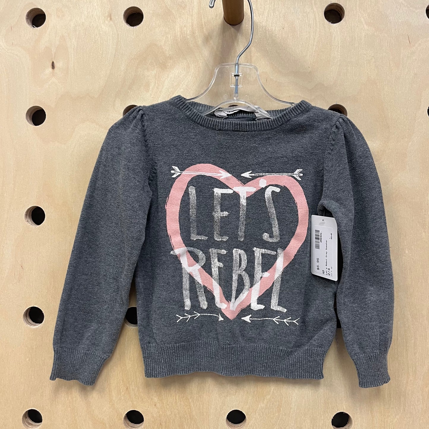Let's Rebel Grey Sweater