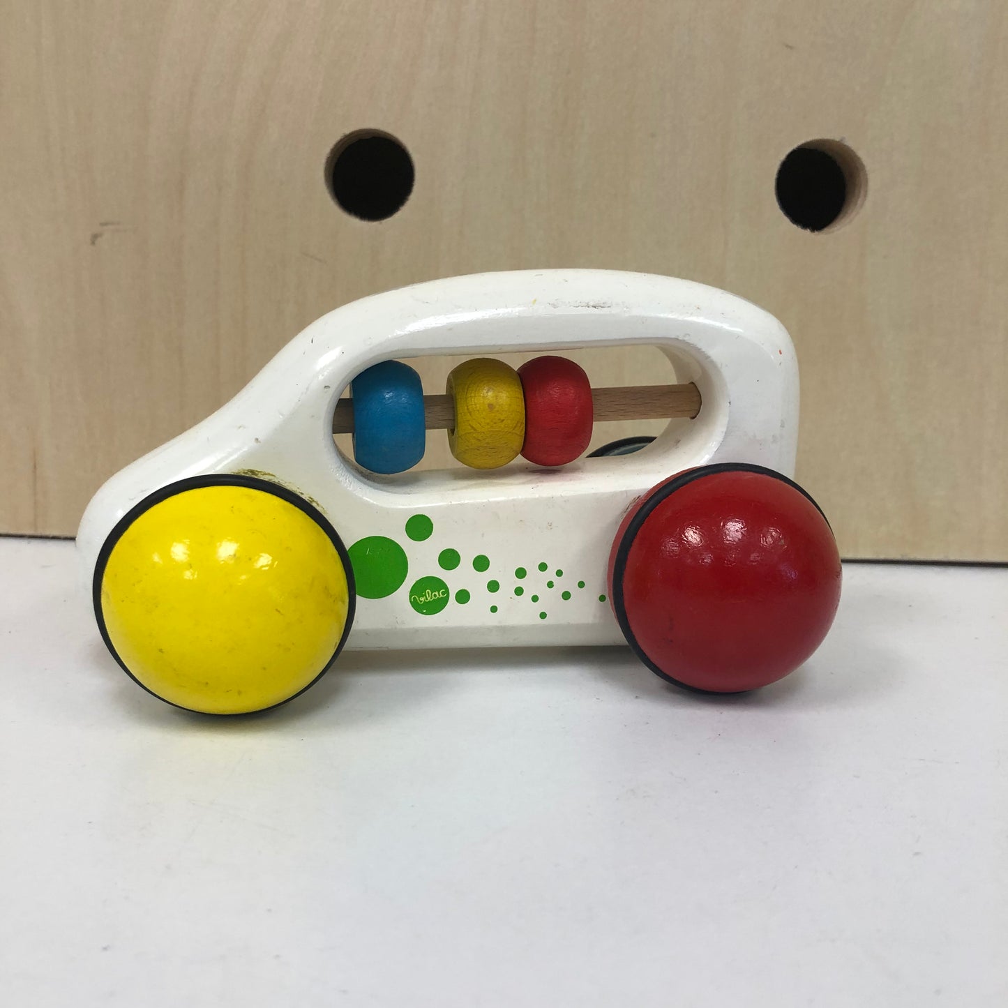 Wood Push Bead Car