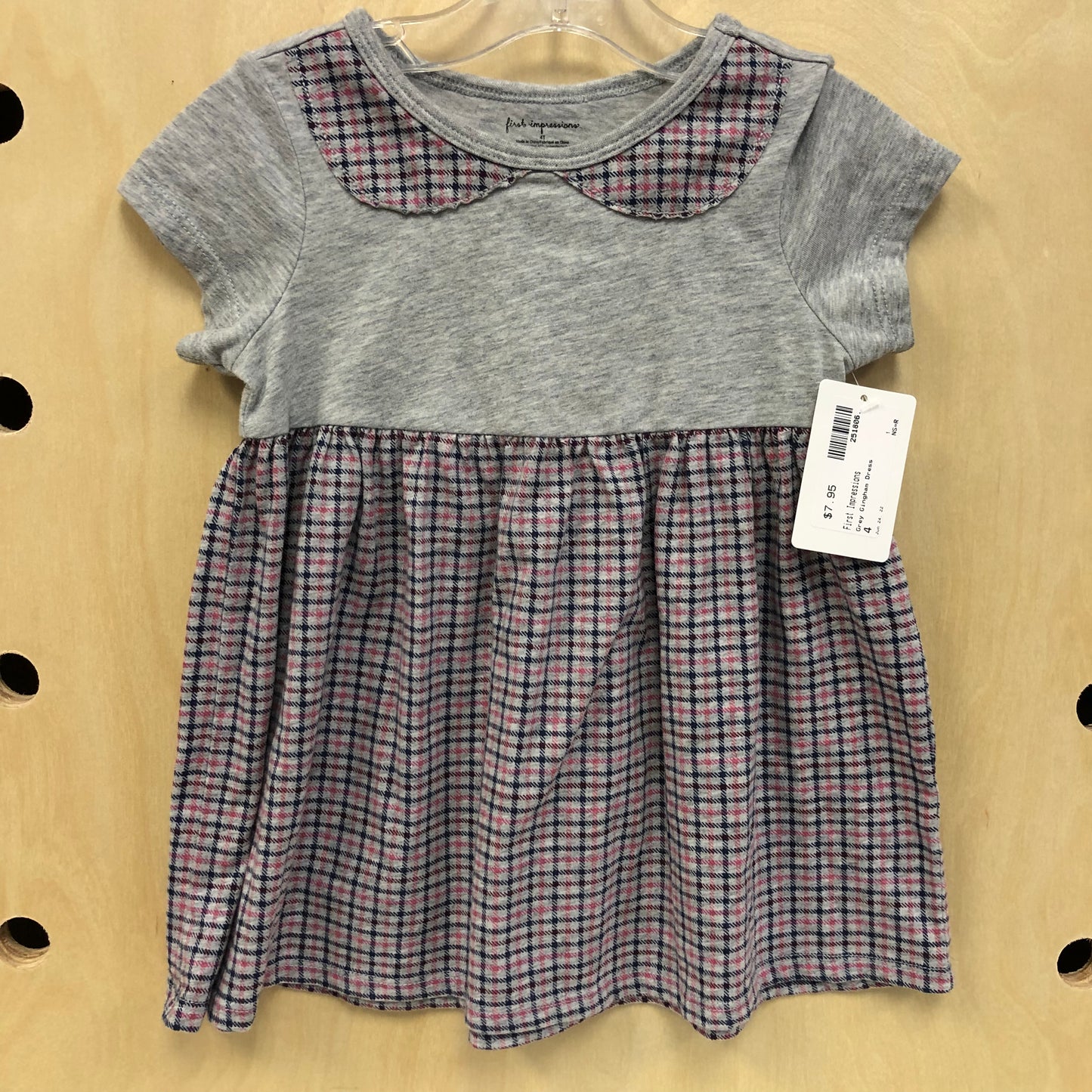 Grey Gingham top