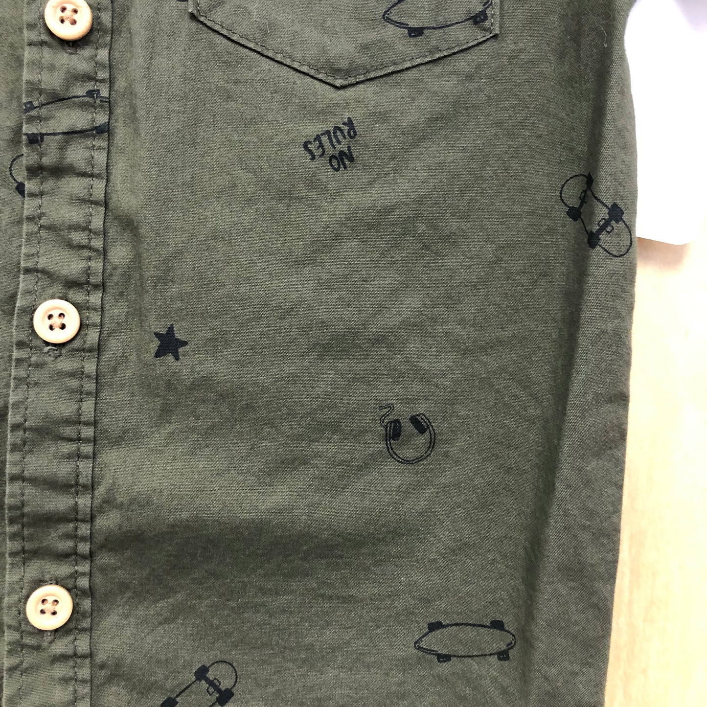 Olive No Rules Button Up