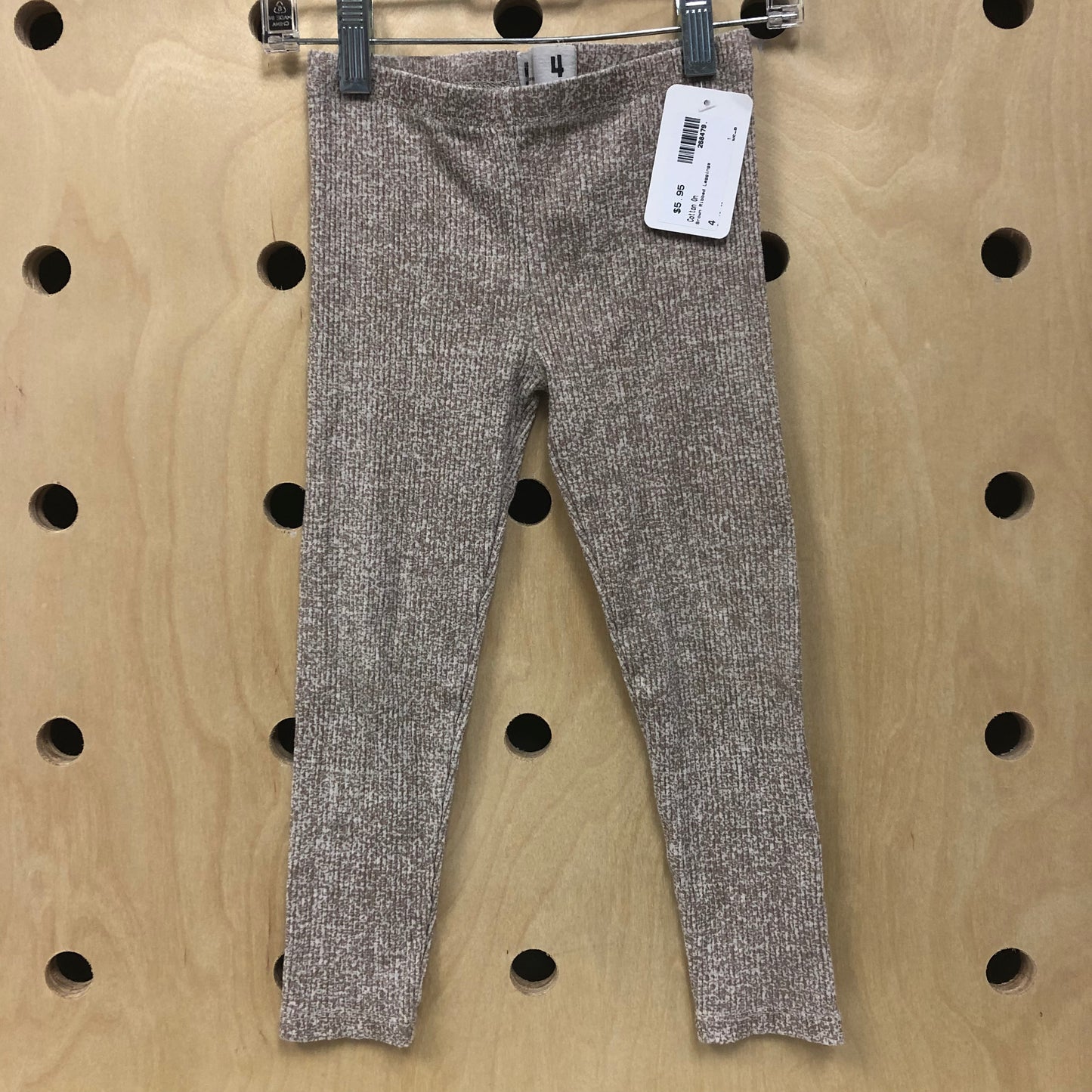 Brown Ribbed Leggings
