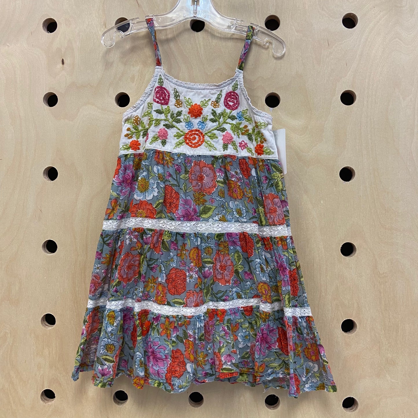 Floral Embroidered Tank Dress
