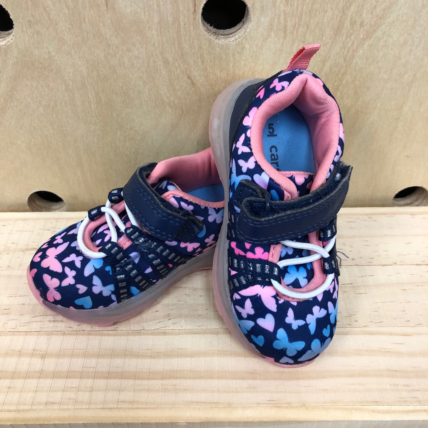 Blue Floral Light Up Sneakers