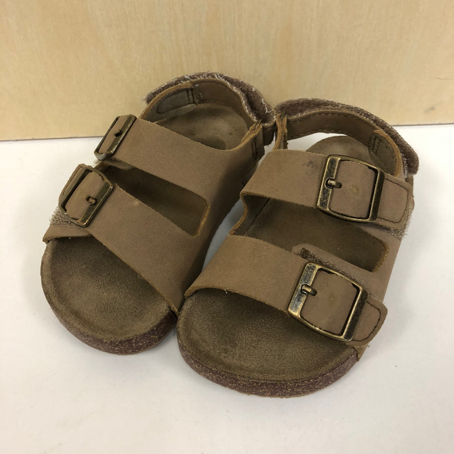 Tan Velcro Buckle Sandals