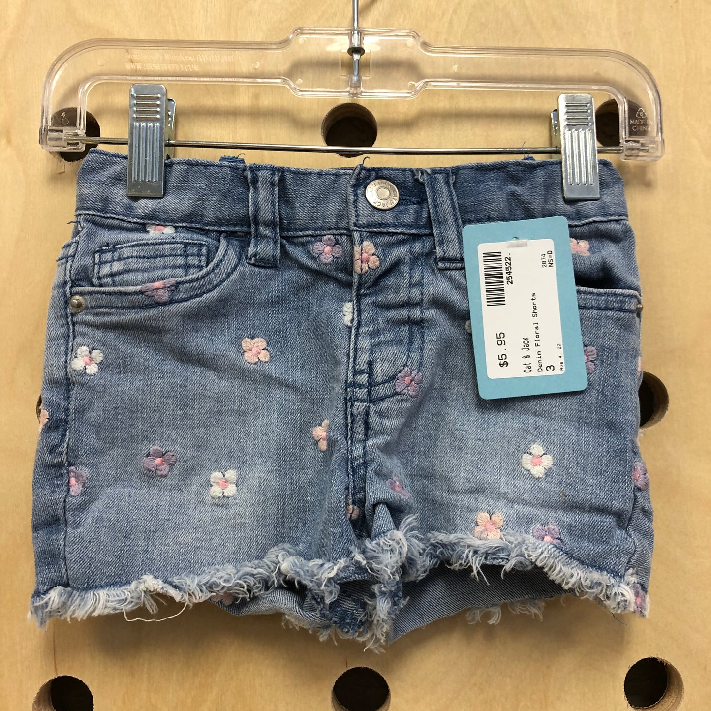 Denim Floral Shorts