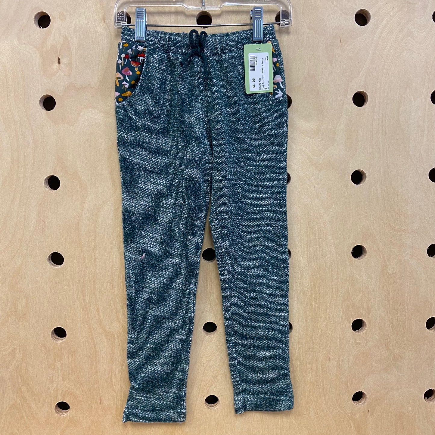 Teal Mushroom Pockets Pants