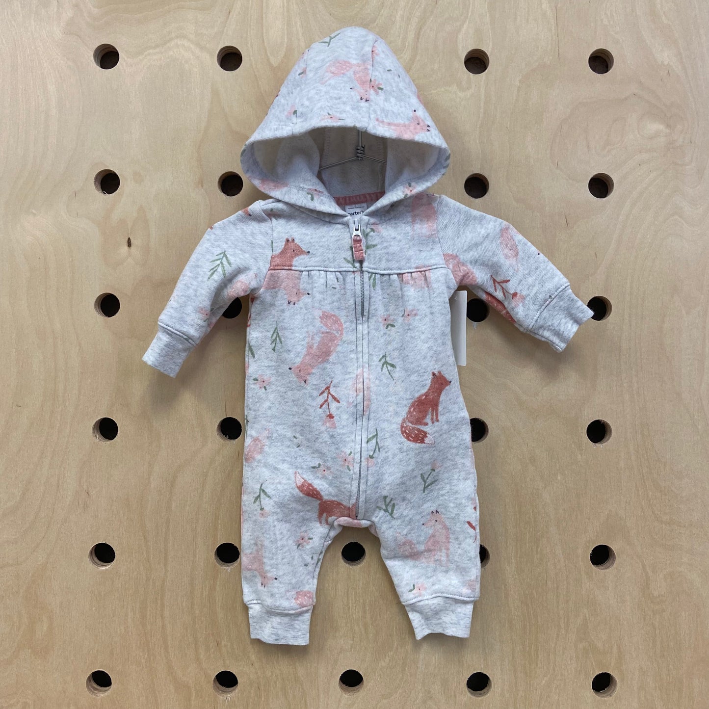 Grey Woodland Hooded Romper