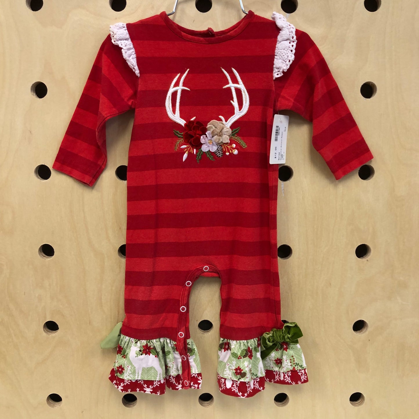 Poinsettia Antlers Romper