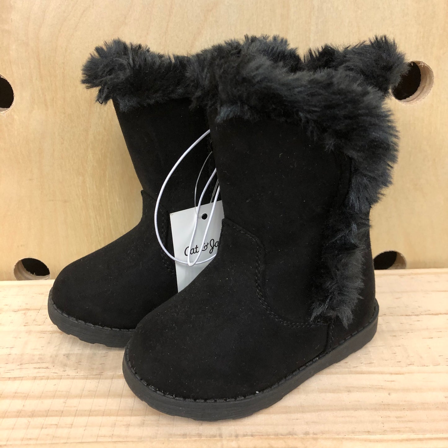 Black Tall Faux Fur Boots NEW!