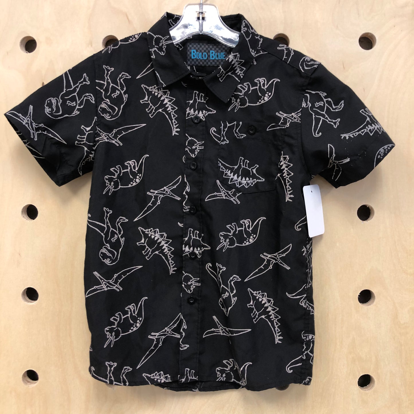 Black Dinosaur Button Up